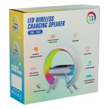 Lampka nocna LED Gamingowa RGB głośnik ładowarka indukcyjna radio budzik zegar