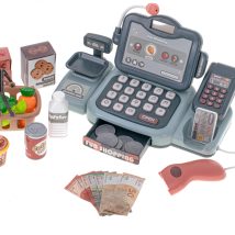 Kasa fiskalna sklepowa interaktywna skaner waga koszyk monety mikrofon światło dźwięk