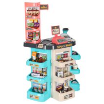 Sklep dla dzieci supermarket stragan wózek na zakupy akcesoria miętowy