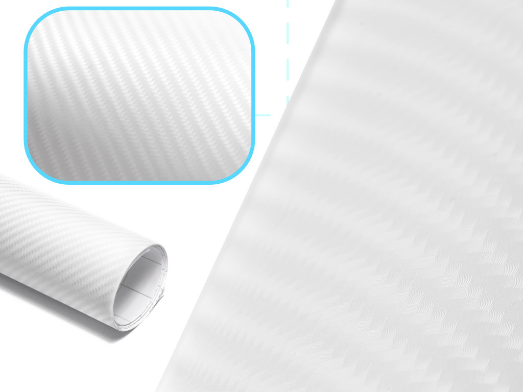 Folia rolka carbon 4D biała 1,52x30m - obrazek 8