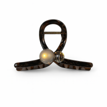 Spinka klamra do włosów XL z kryształkiem i perłą 8×5,5cm SP367