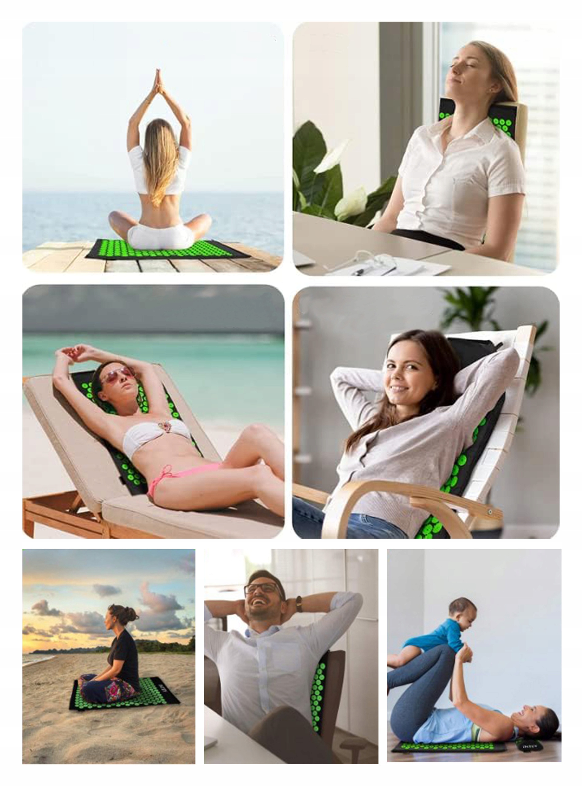 MATA DO AKUPRESURY ZESTAW Z PODUSZKĄ NA BÓL KRĘGOSŁUPA AKUMATA DUŻA XXL - obrazek 10