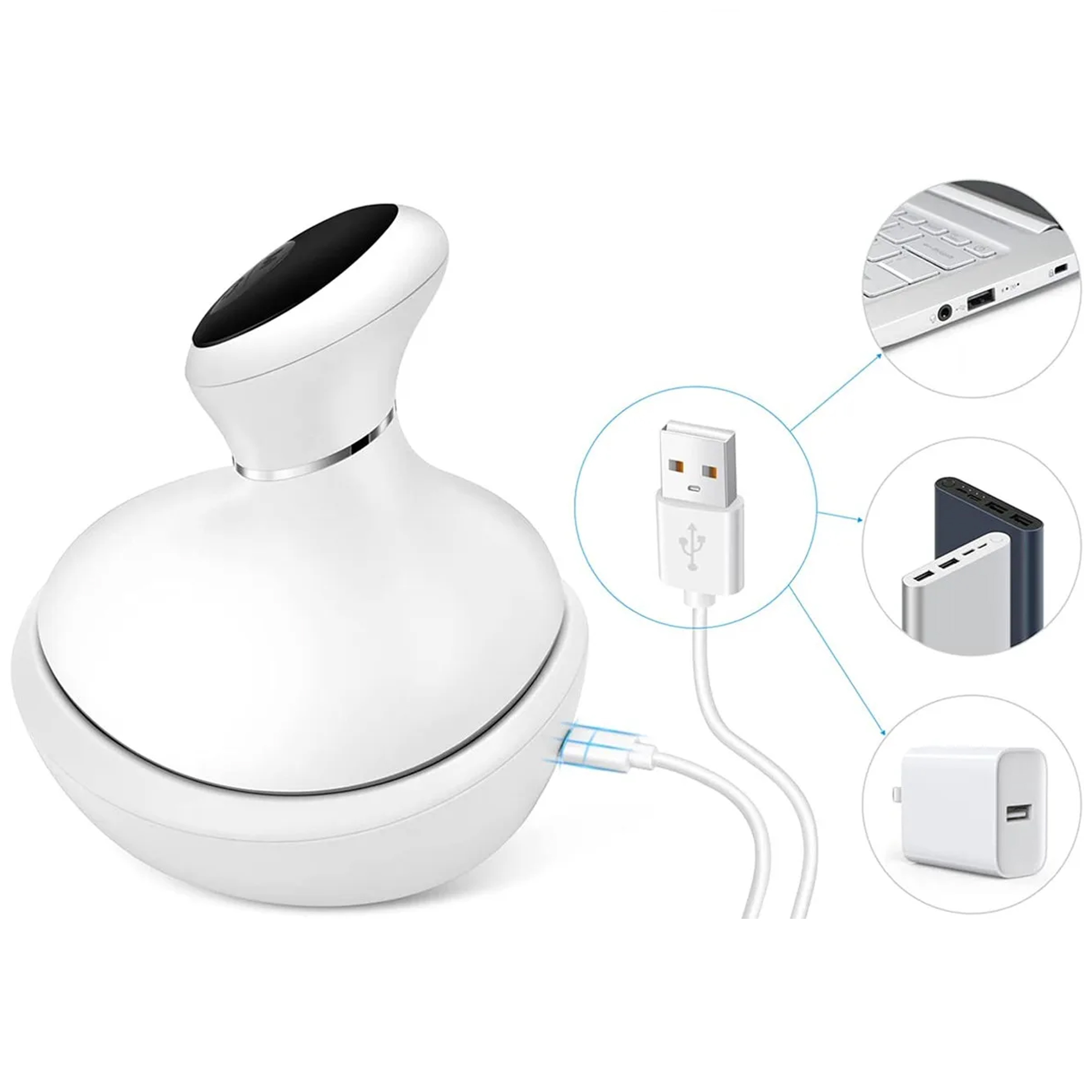 ELEKTRYCZNY MASAŻER WIBRACYJNY DO SKÓRY GŁOWY CIAŁA KARKU RELAKSACYJNY - obrazek 4