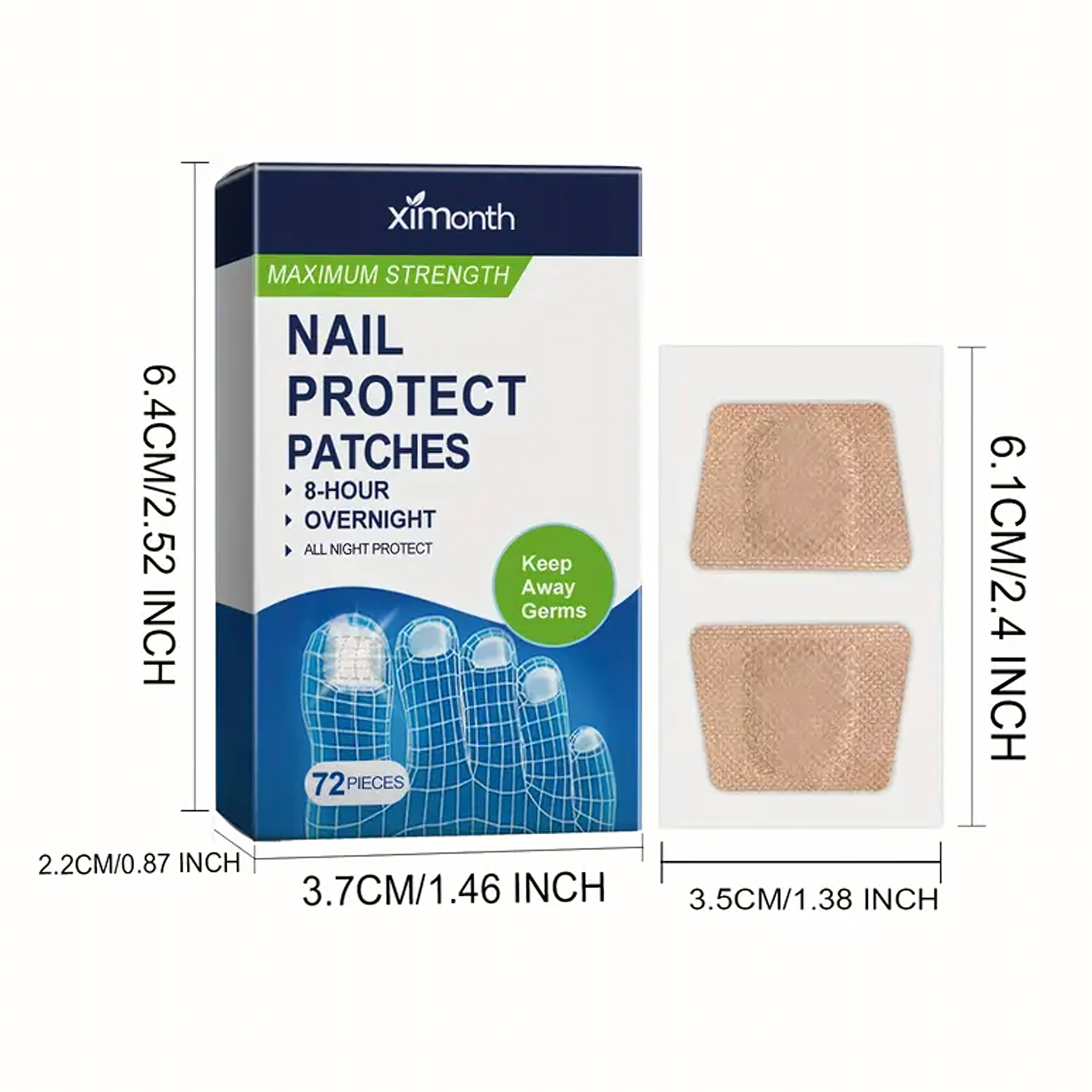 Plastry Naklejki Przeciw Grzybicy Paznokci na Grzybicę do Pielegnacji 72szt - obrazek 5