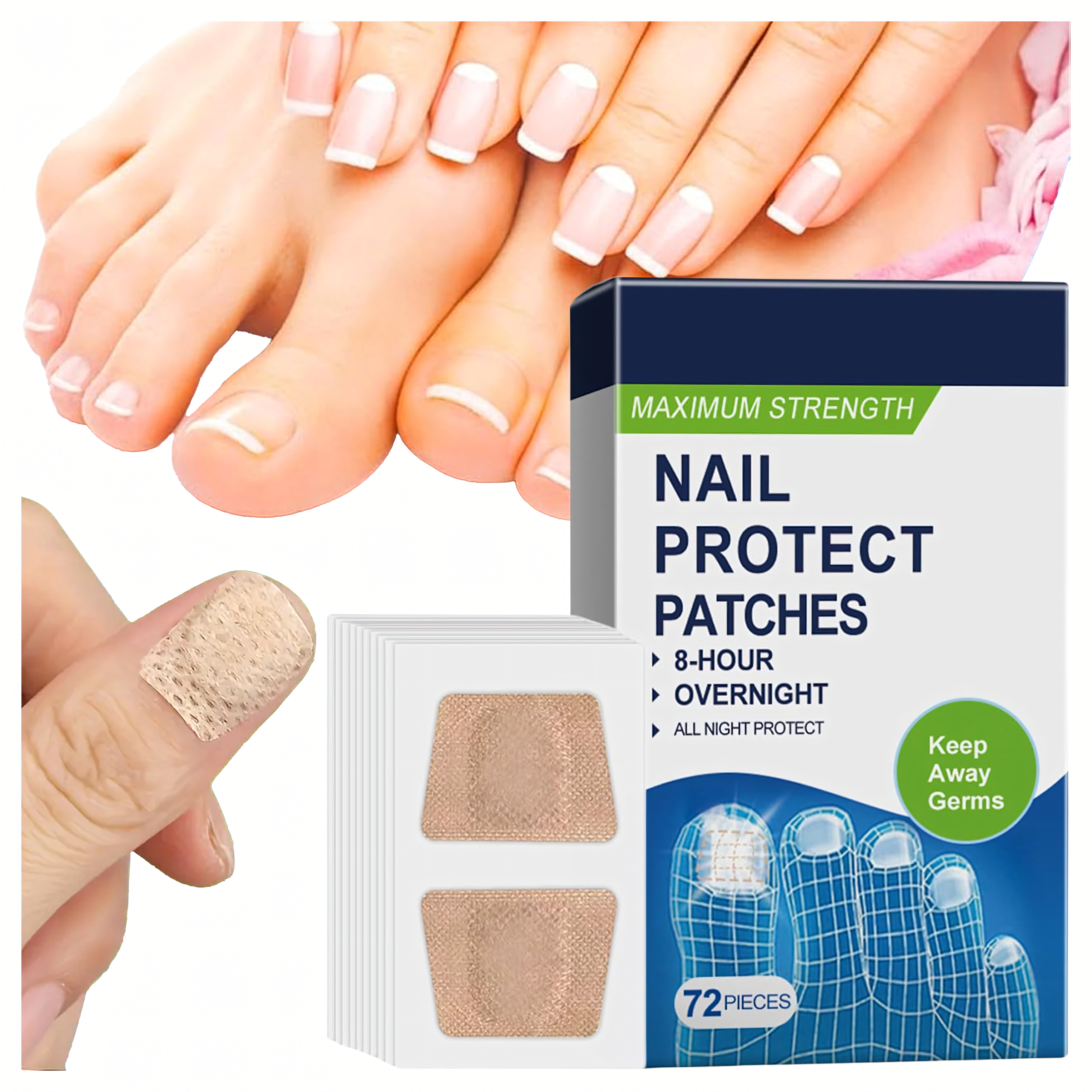 Plastry Naklejki Przeciw Grzybicy Paznokci na Grzybicę do Pielegnacji 72szt - obrazek 10