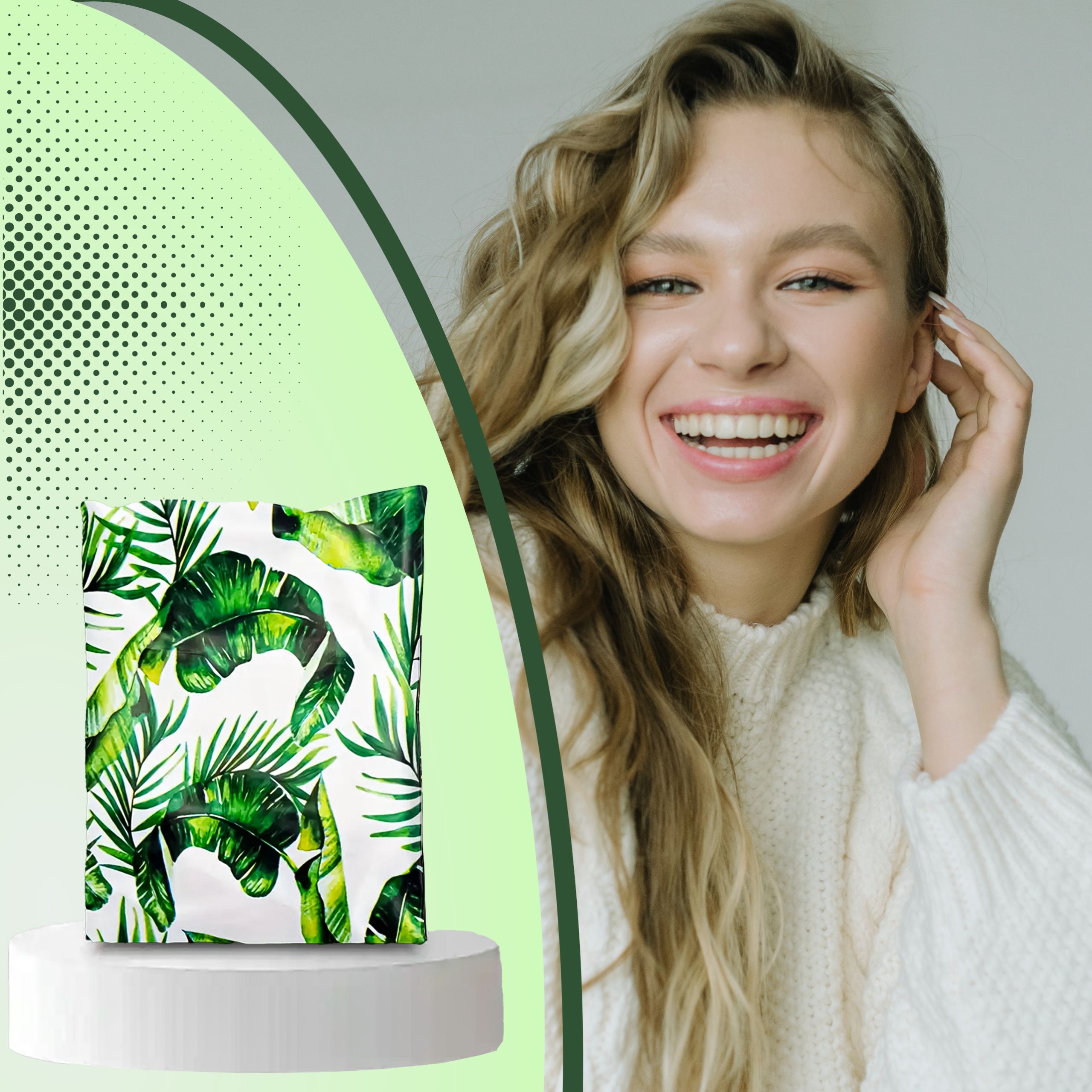 FOLIOPAKI KURIERSKIE MOCNE KOPERTY 255x370 ZIELONE LIŚCIE 50szt - obrazek 6