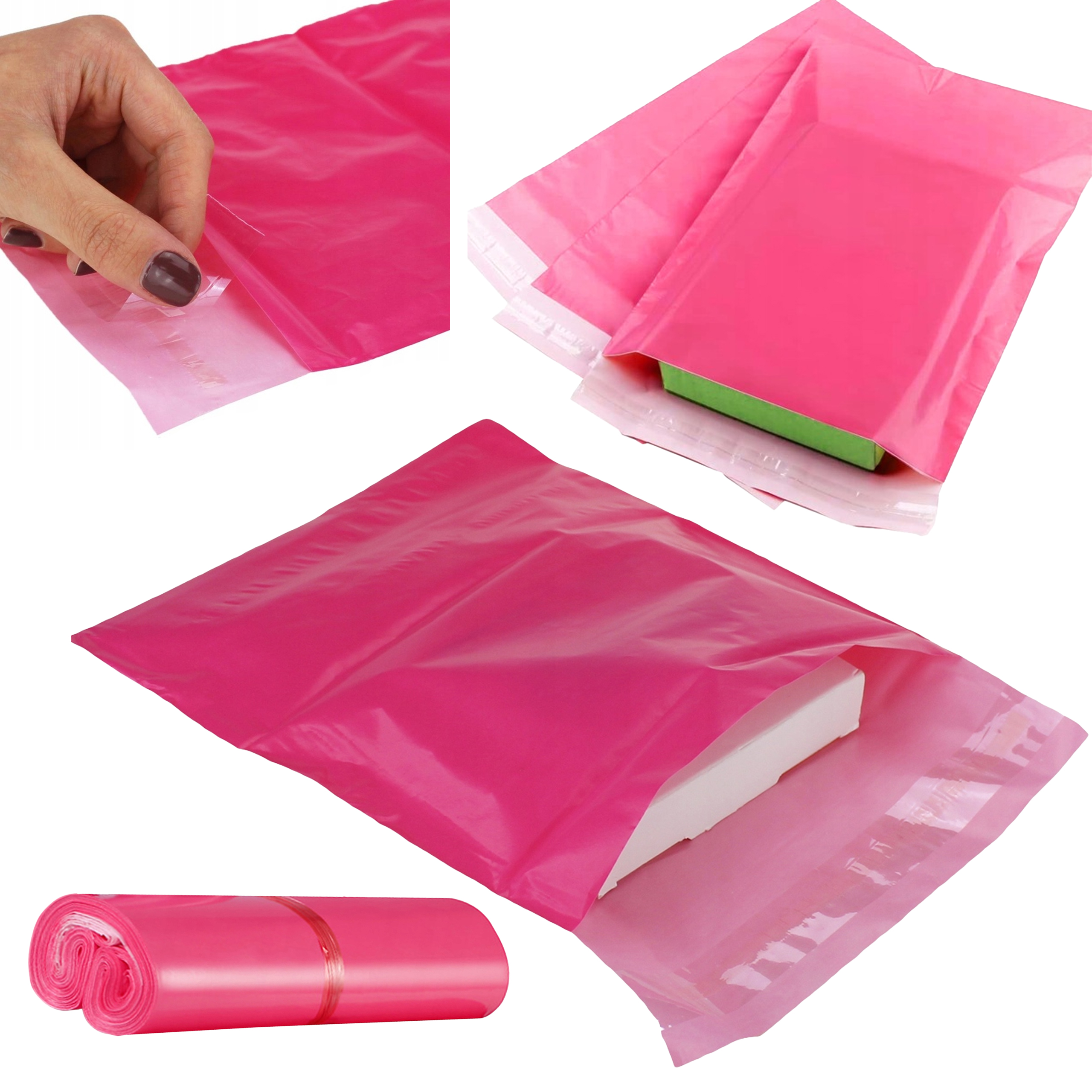 FOLIOPAKI KURIERSKIE KOPERTY RÓŻOWE CIEMNY RÓŻOWY FUKSJA 190x250 B5 50 szt - obrazek 8