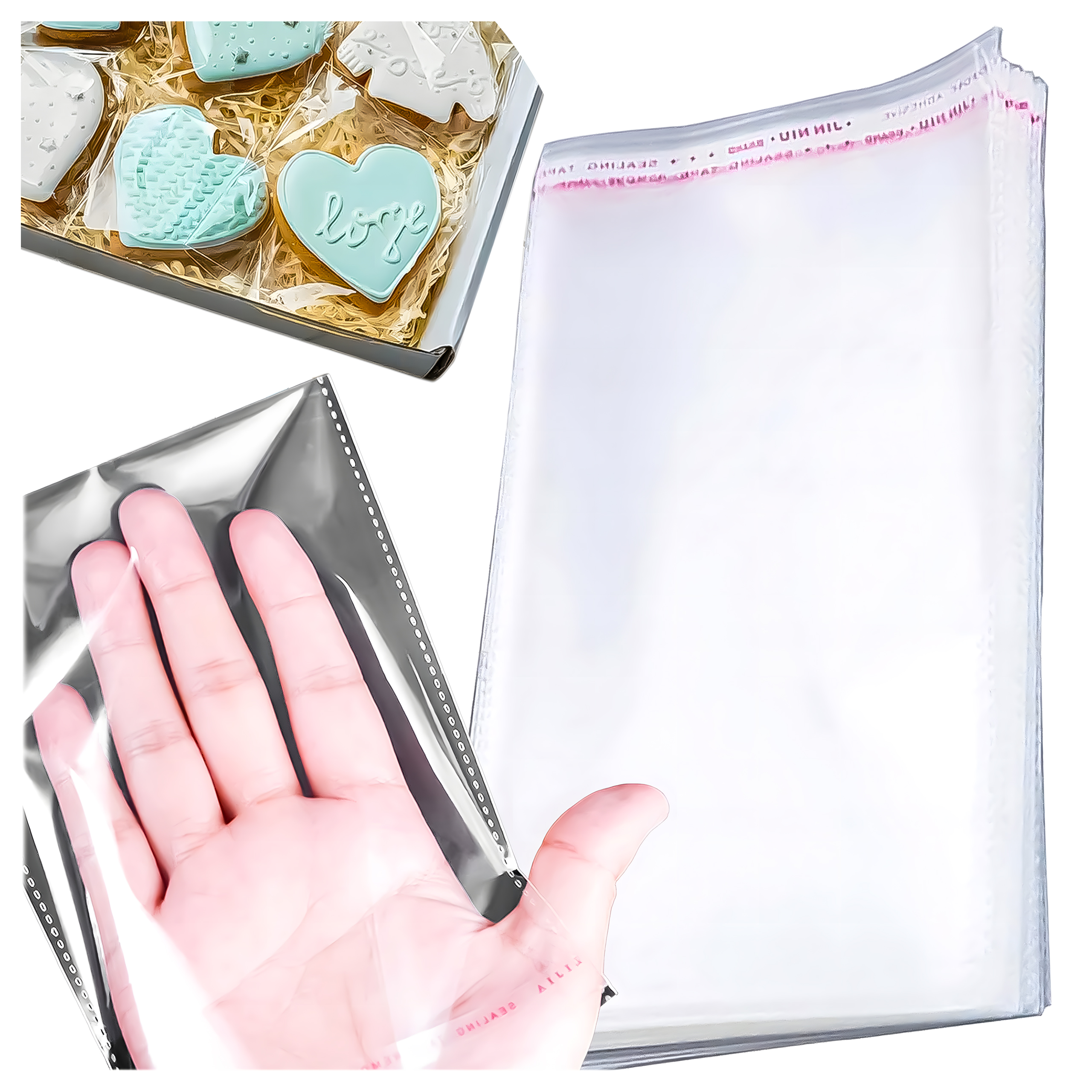 WORECZKI TOREBKI CELOFANOWE CELOFAN FOLIOWE BG OPP ZAKLEJANE 16x20 100 szt