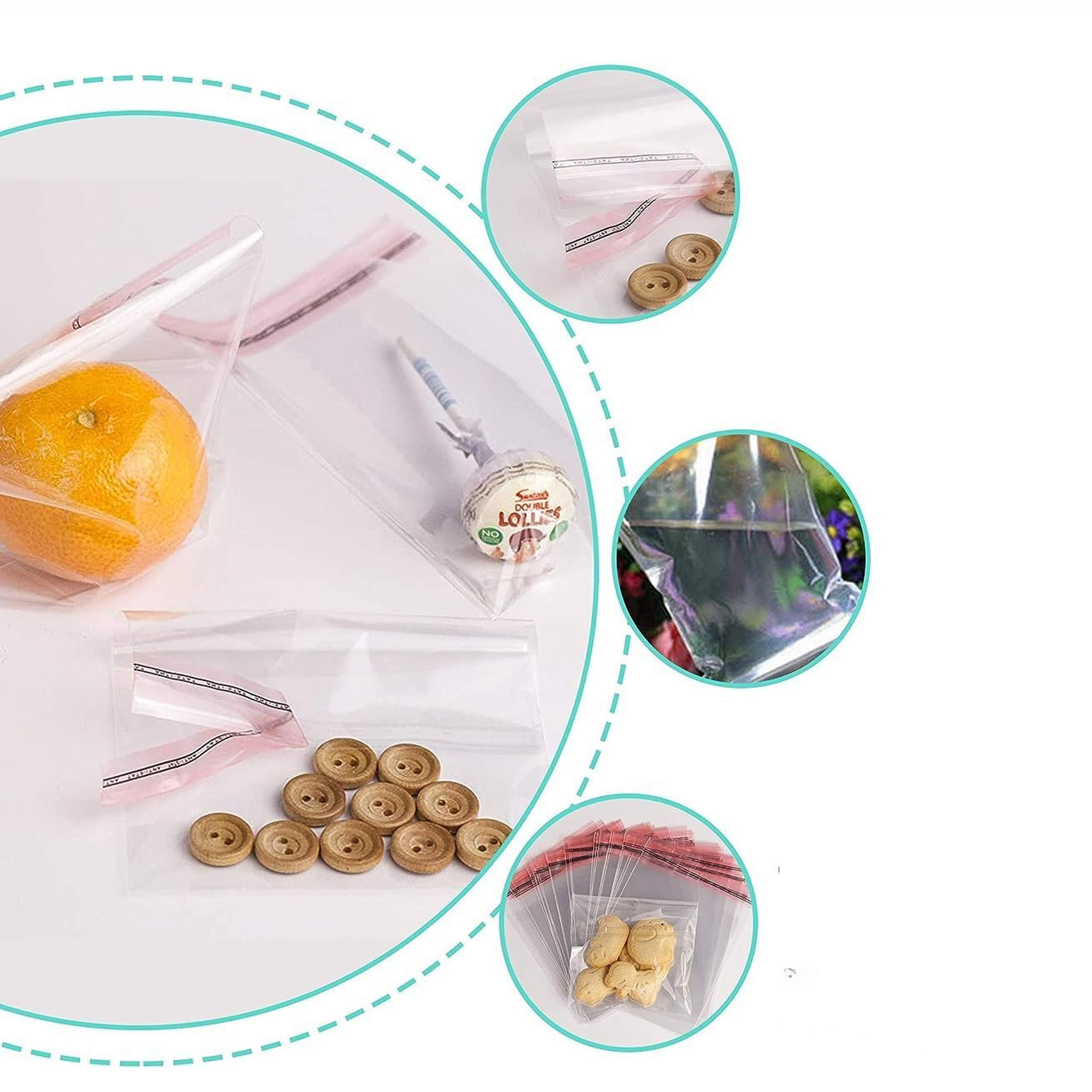 WORECZKI TOREBKI CELOFANOWE CELOFAN FOLIOWE BG OPP ZAKLEJANE 50x55 100 szt - obrazek 4