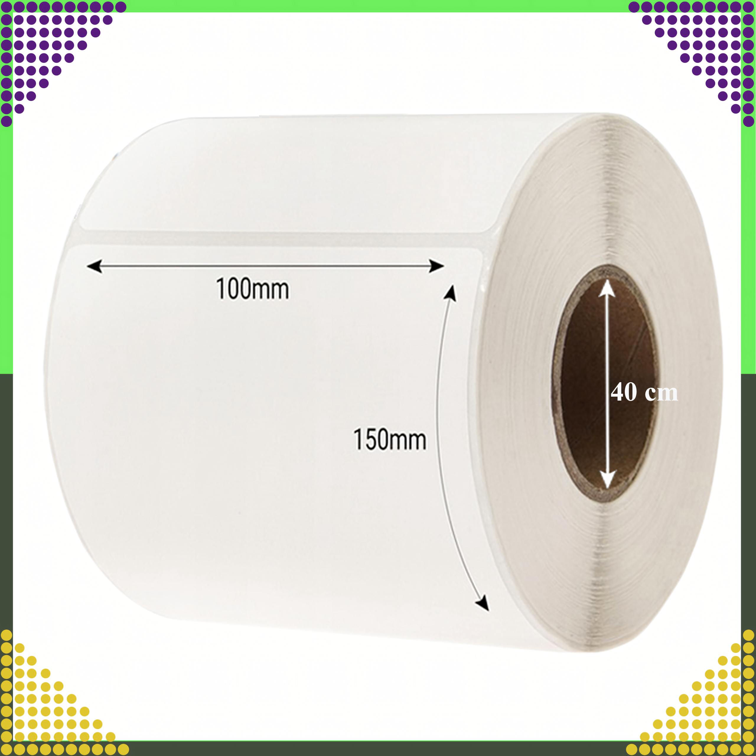 2016x Etykiety Termiczne Samoprzylepne Białe 100x150 mm 500 szt Perforacja Rolka - obrazek 3