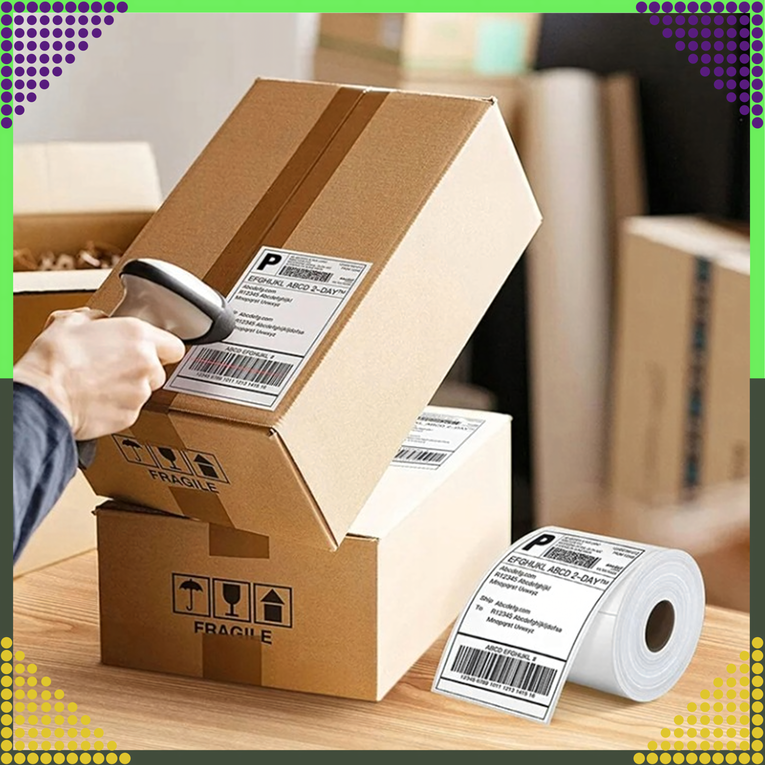 2016x Etykiety Termiczne Samoprzylepne Białe 100x150 mm 500 szt Perforacja Rolka - obrazek 7