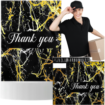 FOLIOPAKI KURIERSKIE MOCNE 255X370 ZŁOTY MARMUR THANK YOU 50SZT.
