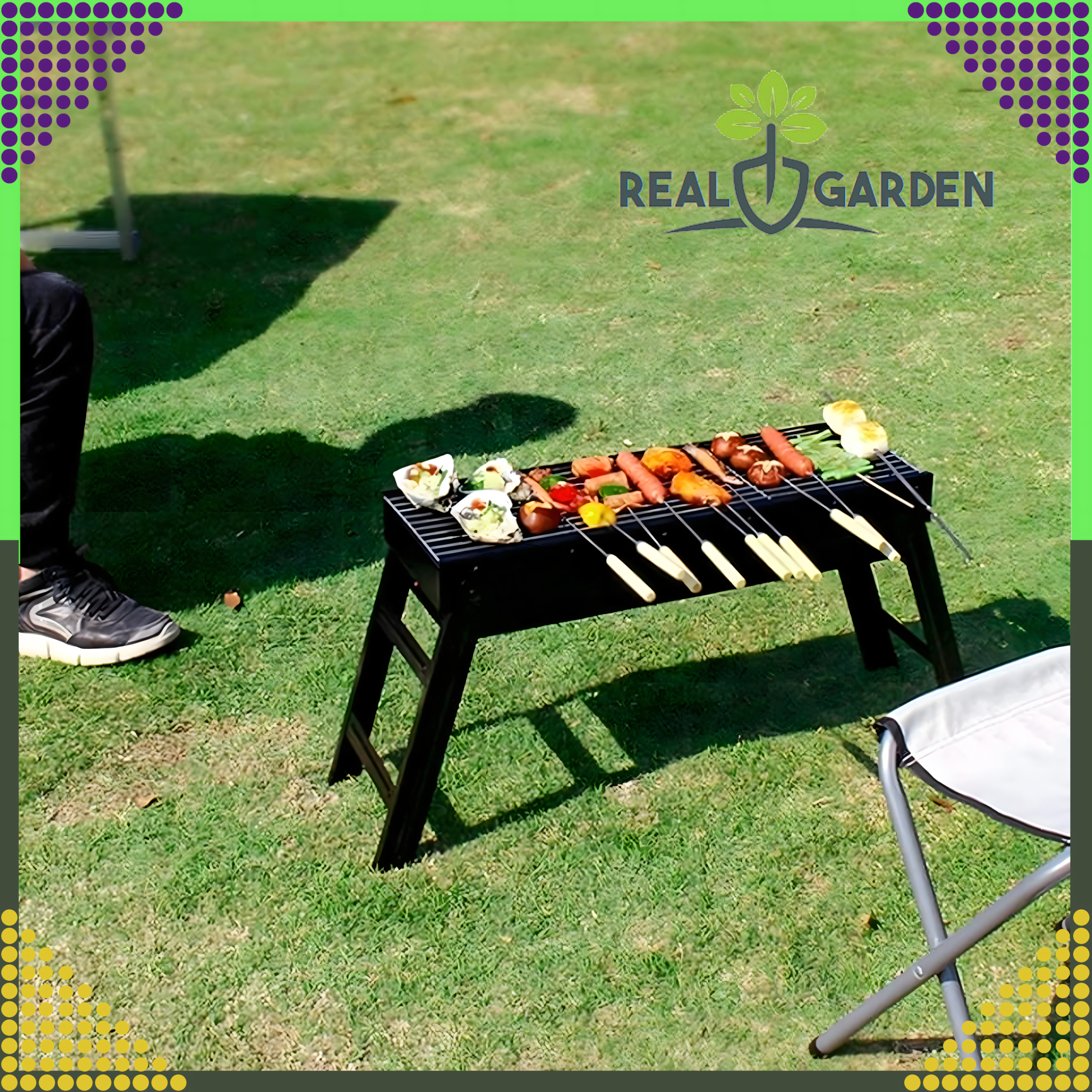 Grill Węglowy Turystyczny Składany Przenośny Ogrodowy Duży Kemping Solidny - obrazek 3