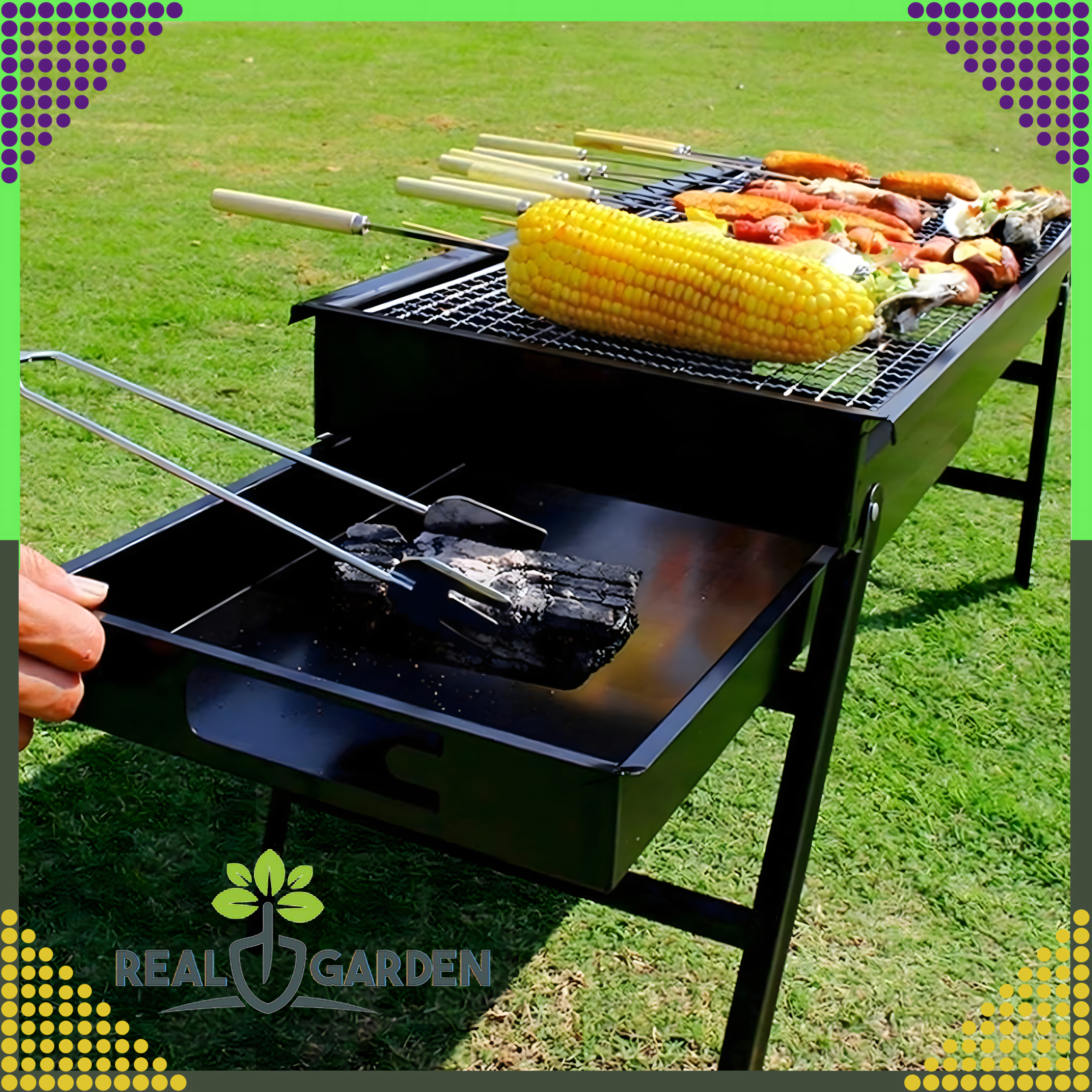 Grill Węglowy Turystyczny Składany Przenośny Ogrodowy Duży Kemping Solidny - obrazek 5