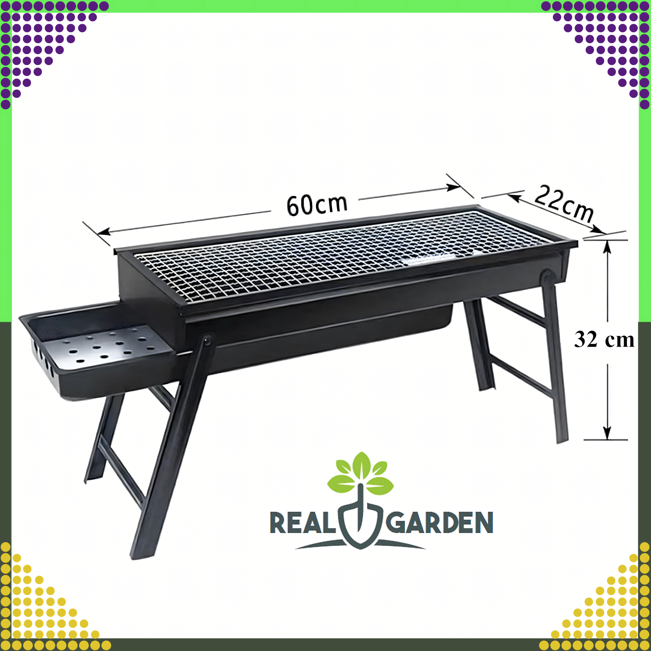 Grill Węglowy Turystyczny Składany Przenośny Ogrodowy Duży Kemping Solidny - obrazek 8
