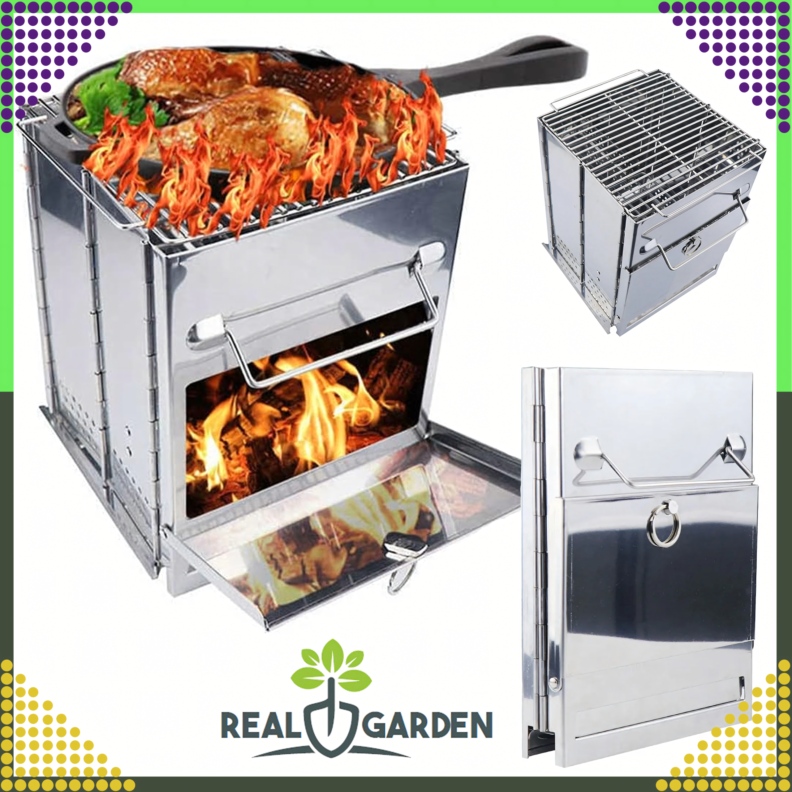 Kuchenka Survivalowa Piec Rakietowy Turystyczny Ogrodowy Przenośny Składany - obrazek 9