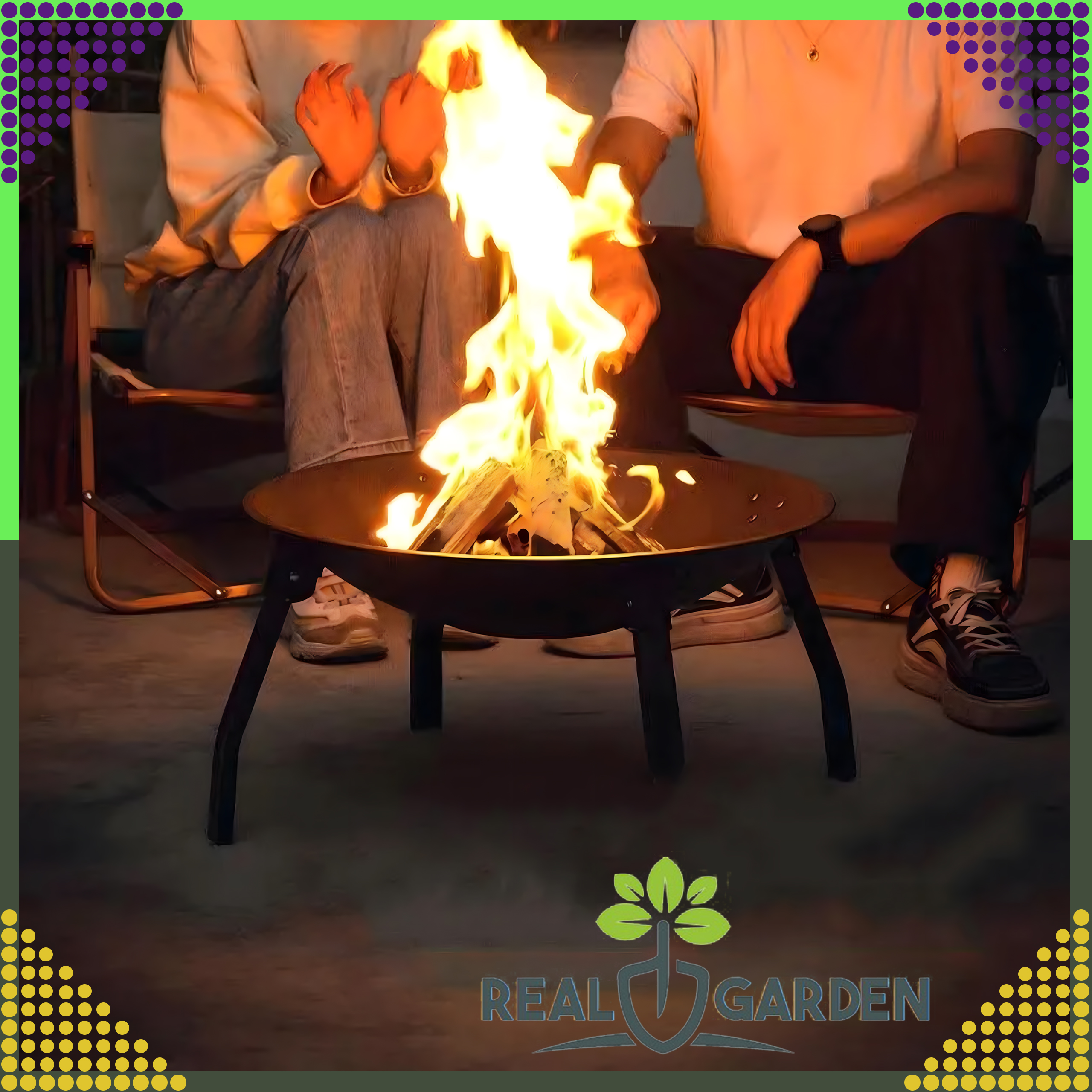 Palenisko Ogrodowe do Ogniska Brilla Kociołka Stalowe Czarne Duże 55 cm - obrazek 7