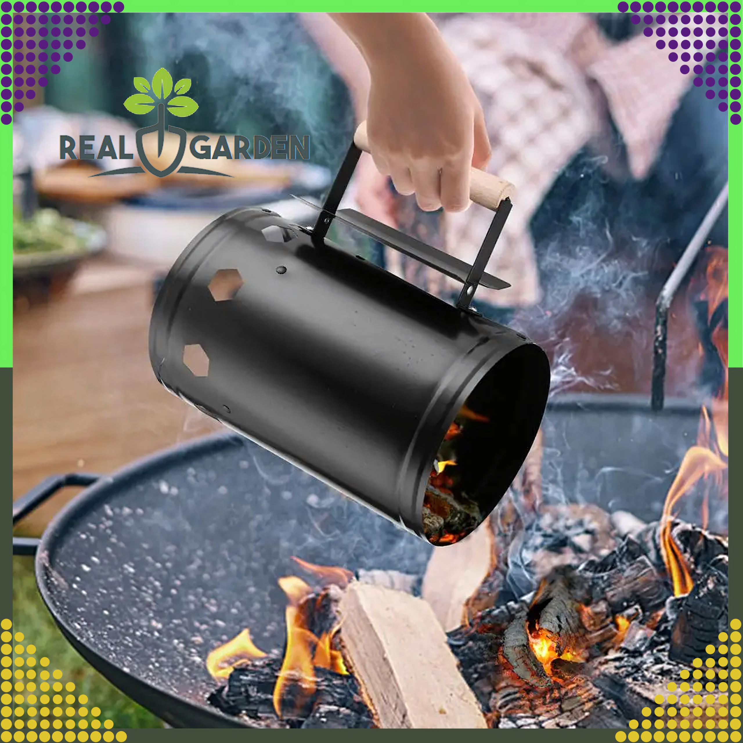 Komin do Rozpalania Grilla Pieca Ogniska Zapalarka Węgla Brykietu Duży - obrazek 8