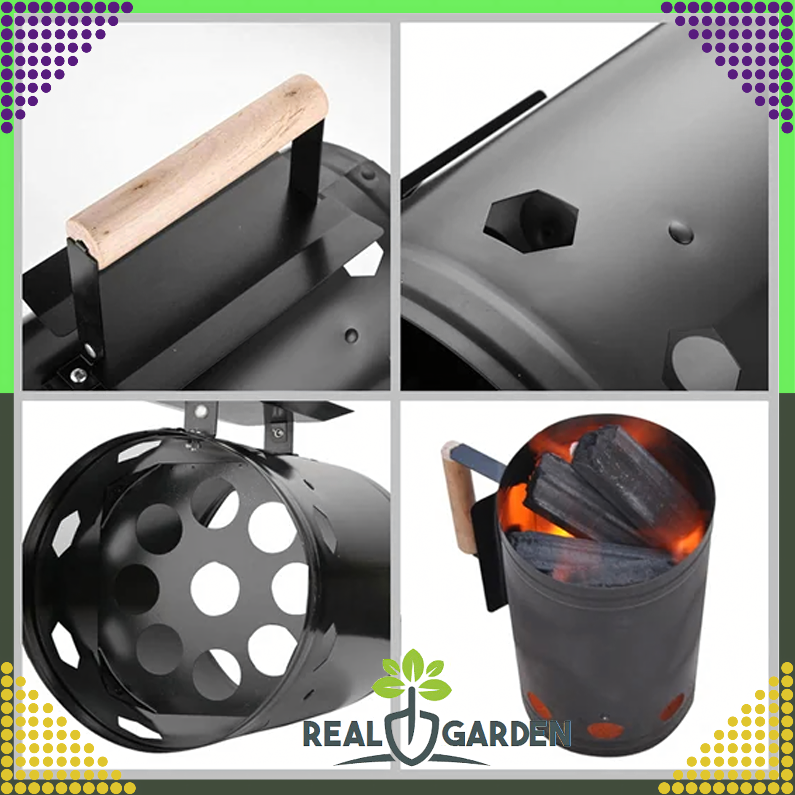 Komin do Rozpalania Grilla Pieca Ogniska Zapalarka Węgla Brykietu Duży - obrazek 10