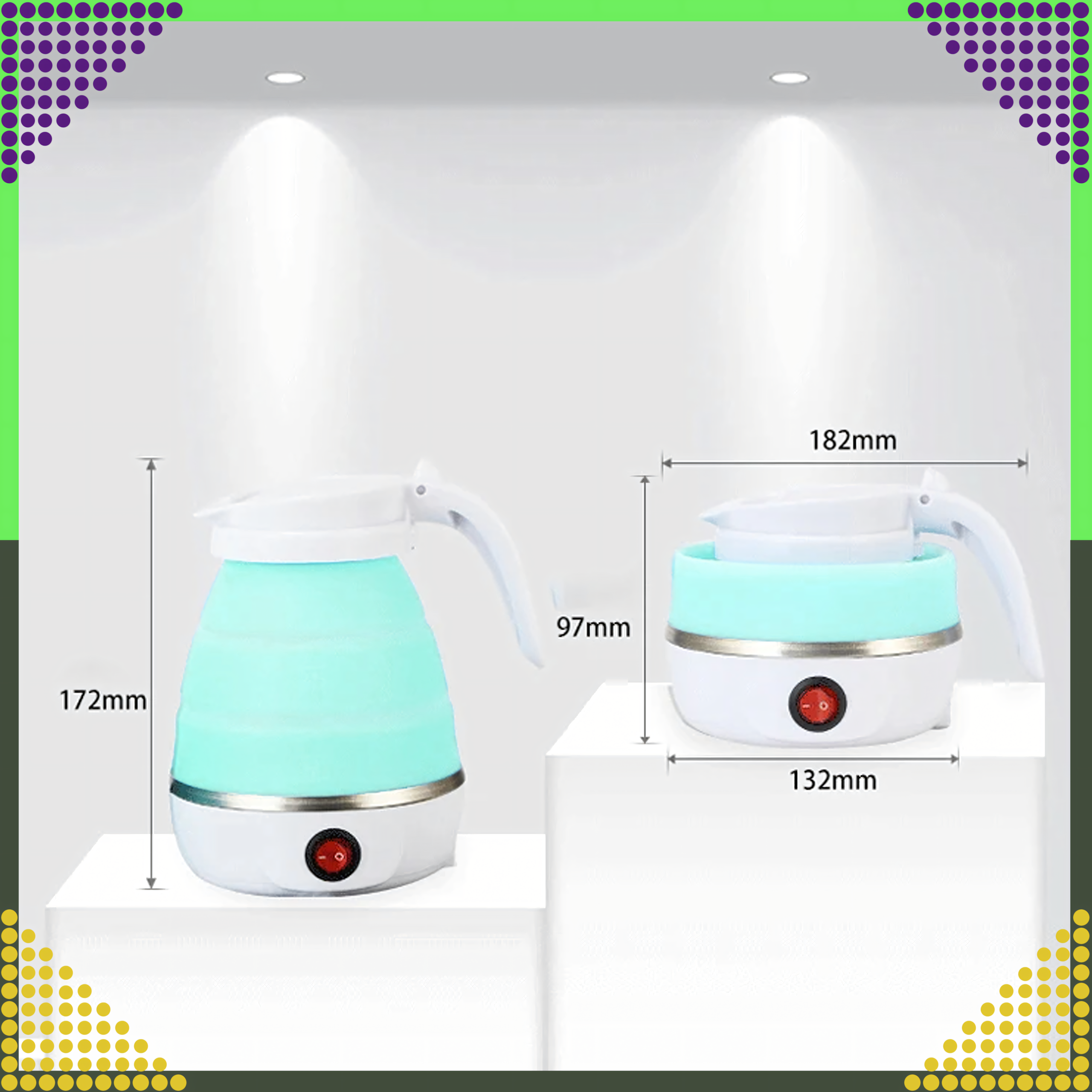Czajnik Turystyczny Elektryczny 600ml 600W Składany Podróżny Przenośny - obrazek 8