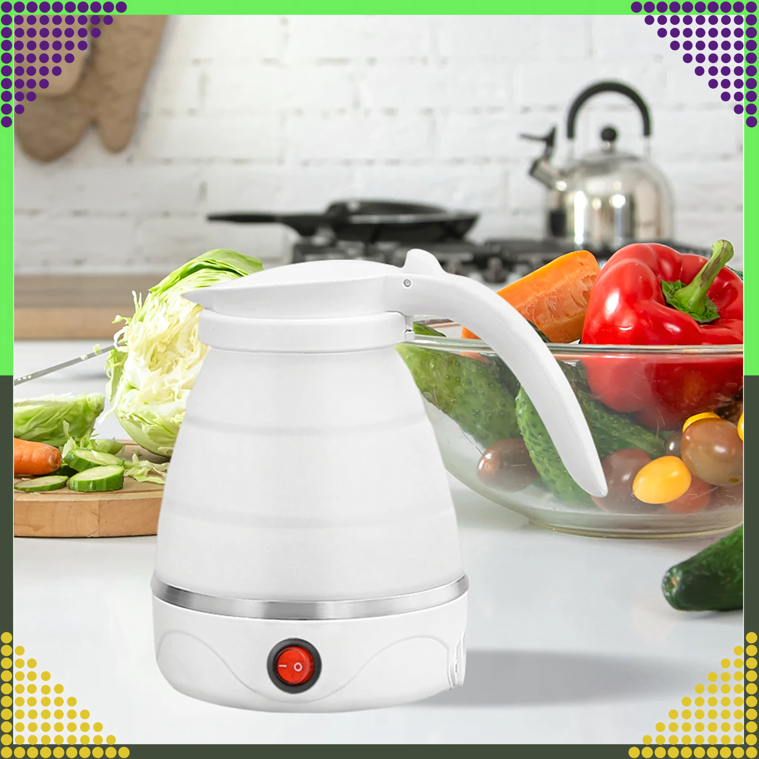 Czajnik Turystyczny Elektryczny 600ml 600W Składany Podróżny Przenośny - obrazek 10