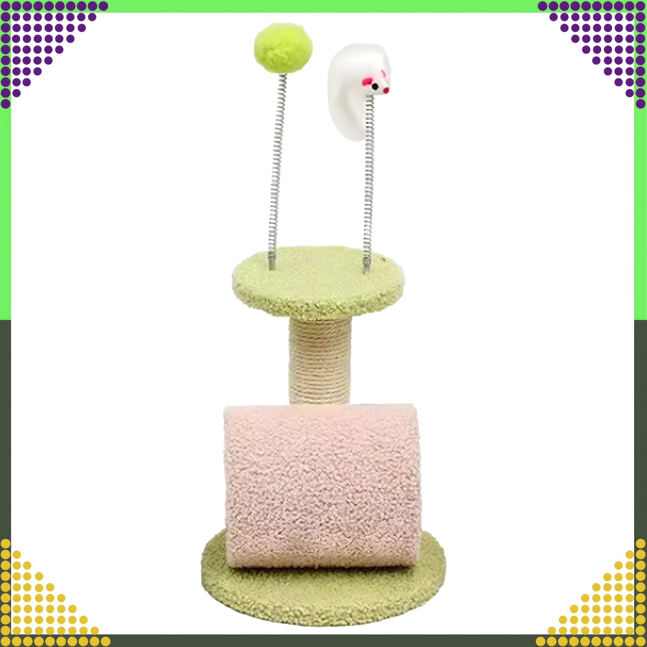 Drapak dla Kota Kotów Kociąt Tunel Legowisko Słupek do Drapania Zabawka - obrazek 4