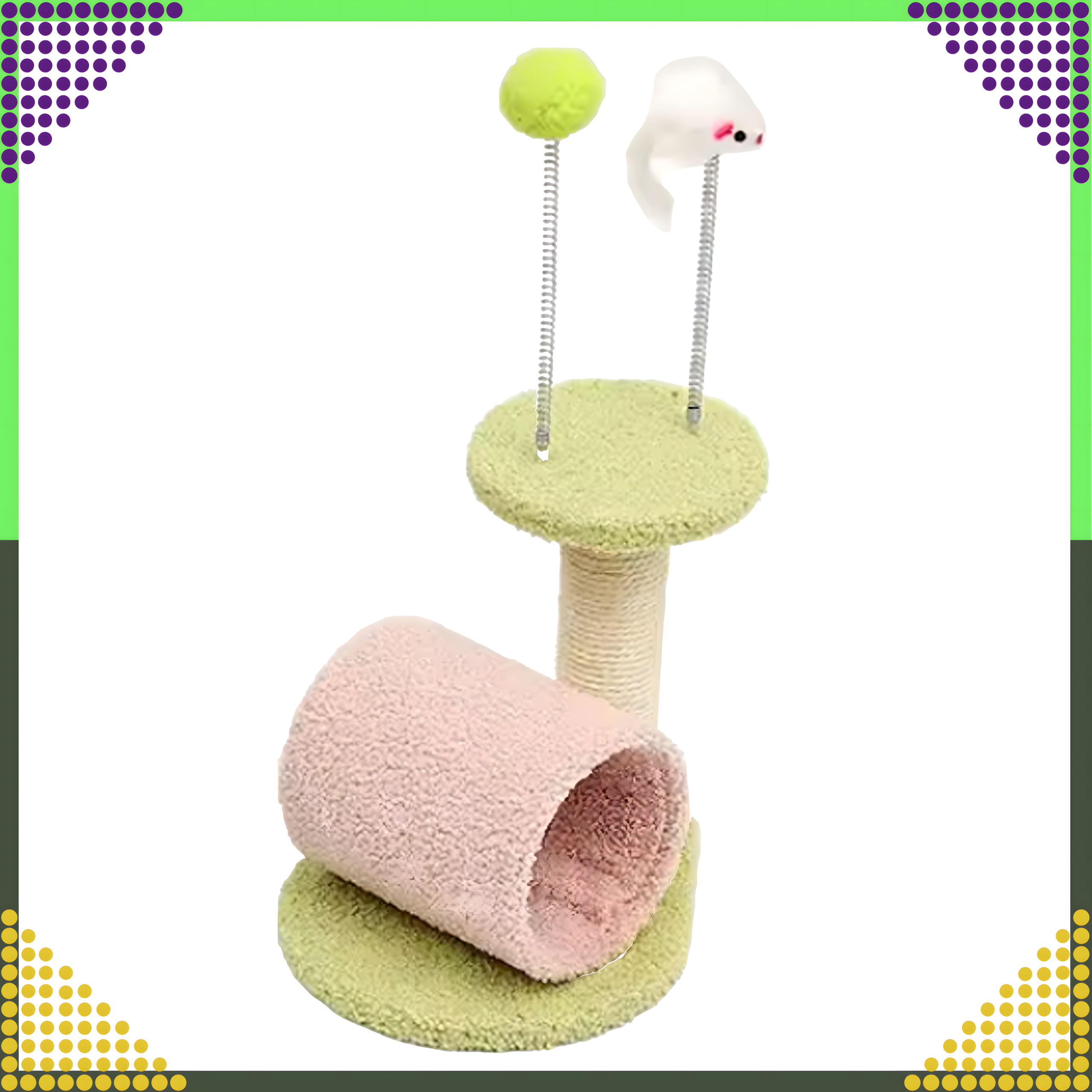 Drapak dla Kota Kotów Kociąt Tunel Legowisko Słupek do Drapania Zabawka - obrazek 5