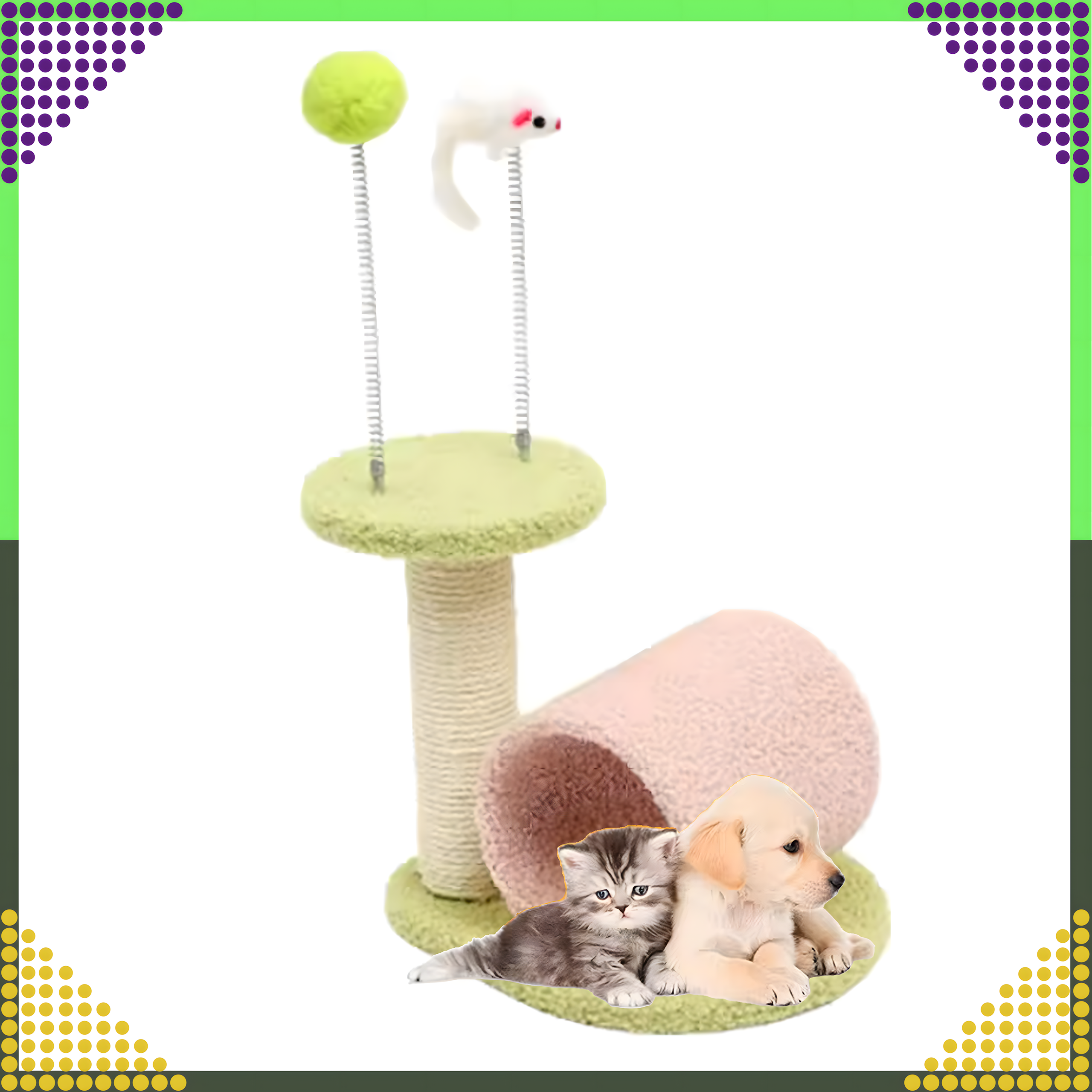 Drapak dla Kota Kotów Kociąt Tunel Legowisko Słupek do Drapania Zabawka - obrazek 6