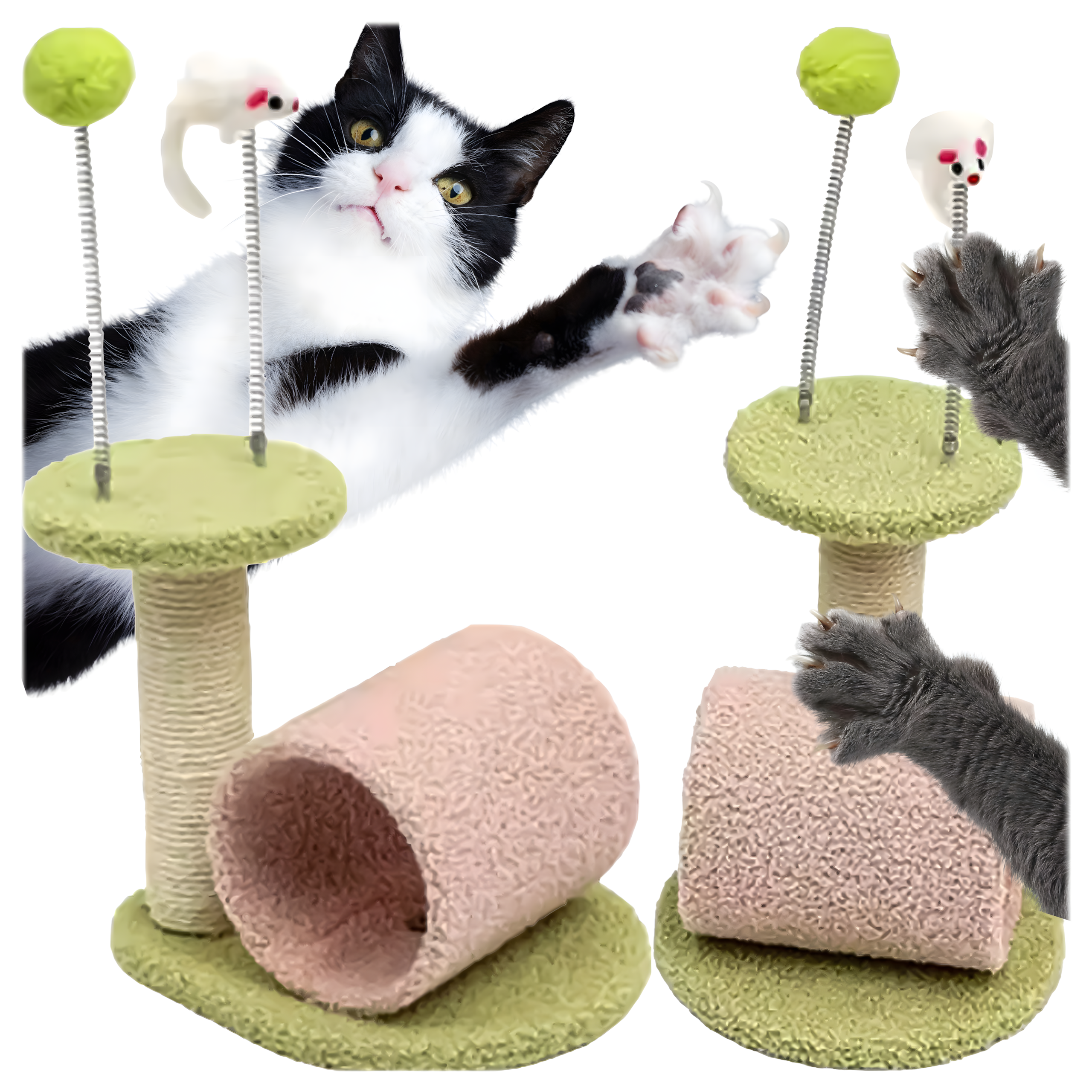 Drapak dla Kota Kotów Kociąt Tunel Legowisko Słupek do Drapania Zabawka - obrazek 7