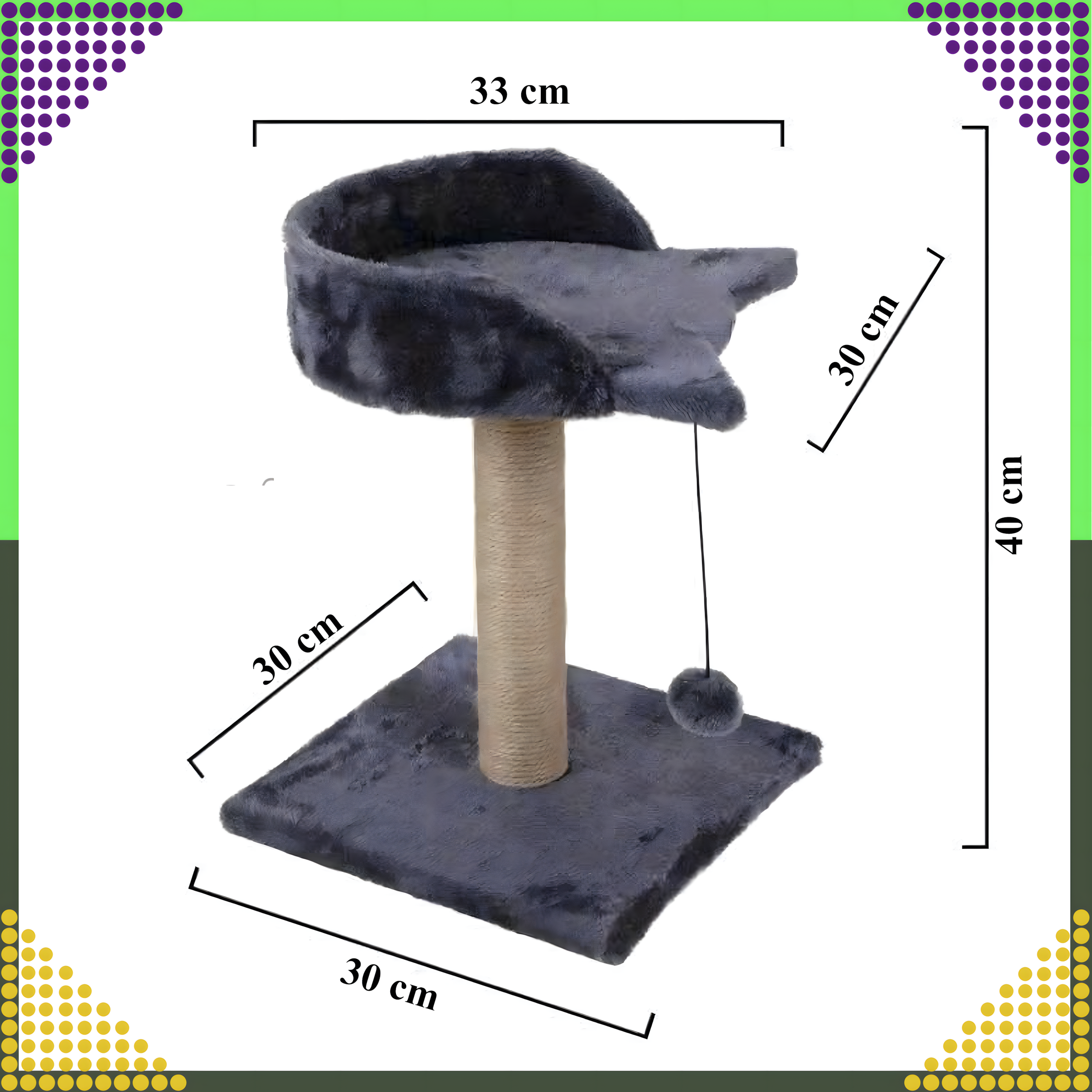 Drapak dla Kota Kotów Kociąt Legowisko Słupek do Drapania Zabawka Piłeczka - obrazek 7