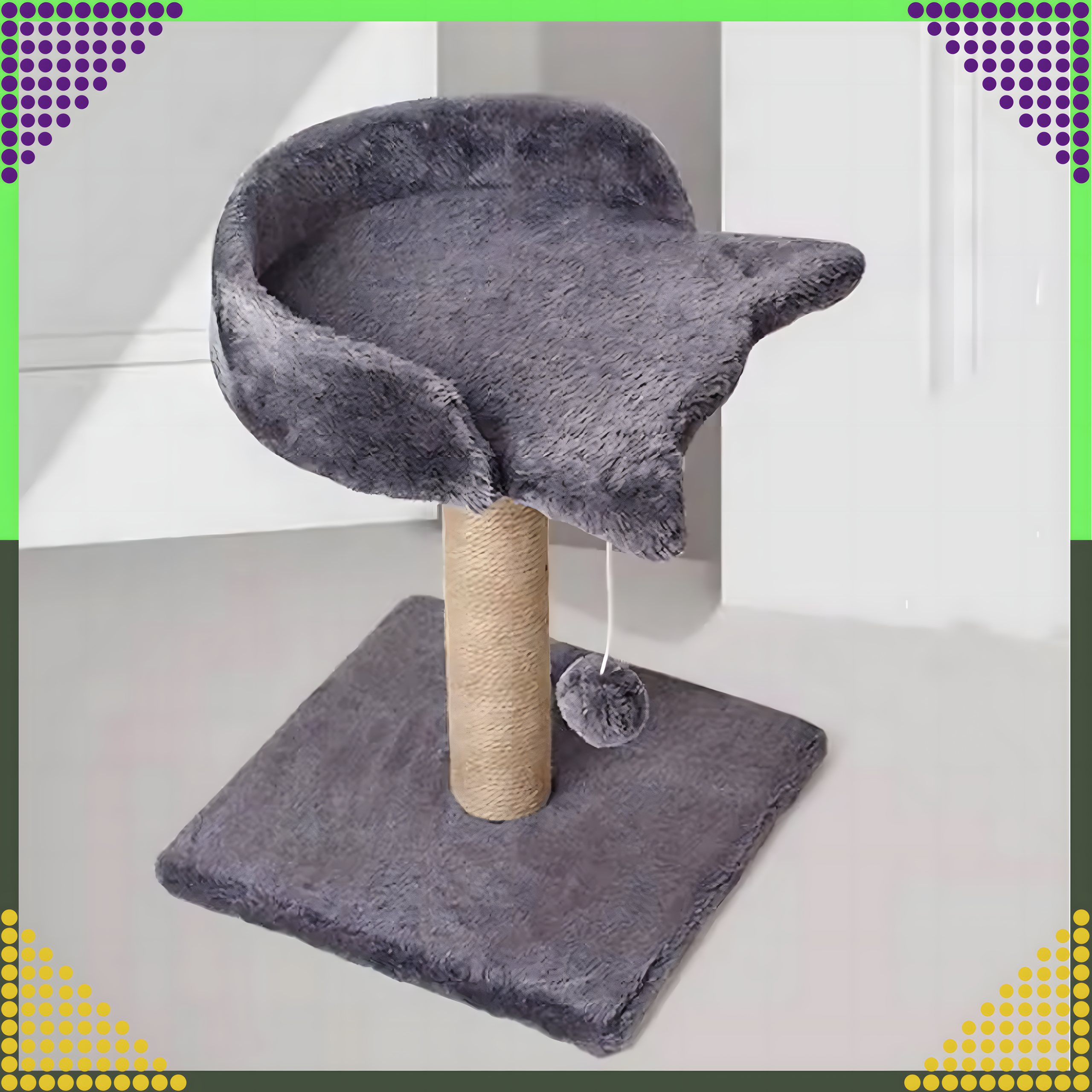 Drapak dla Kota Kotów Kociąt Legowisko Słupek do Drapania Zabawka Piłeczka - obrazek 8