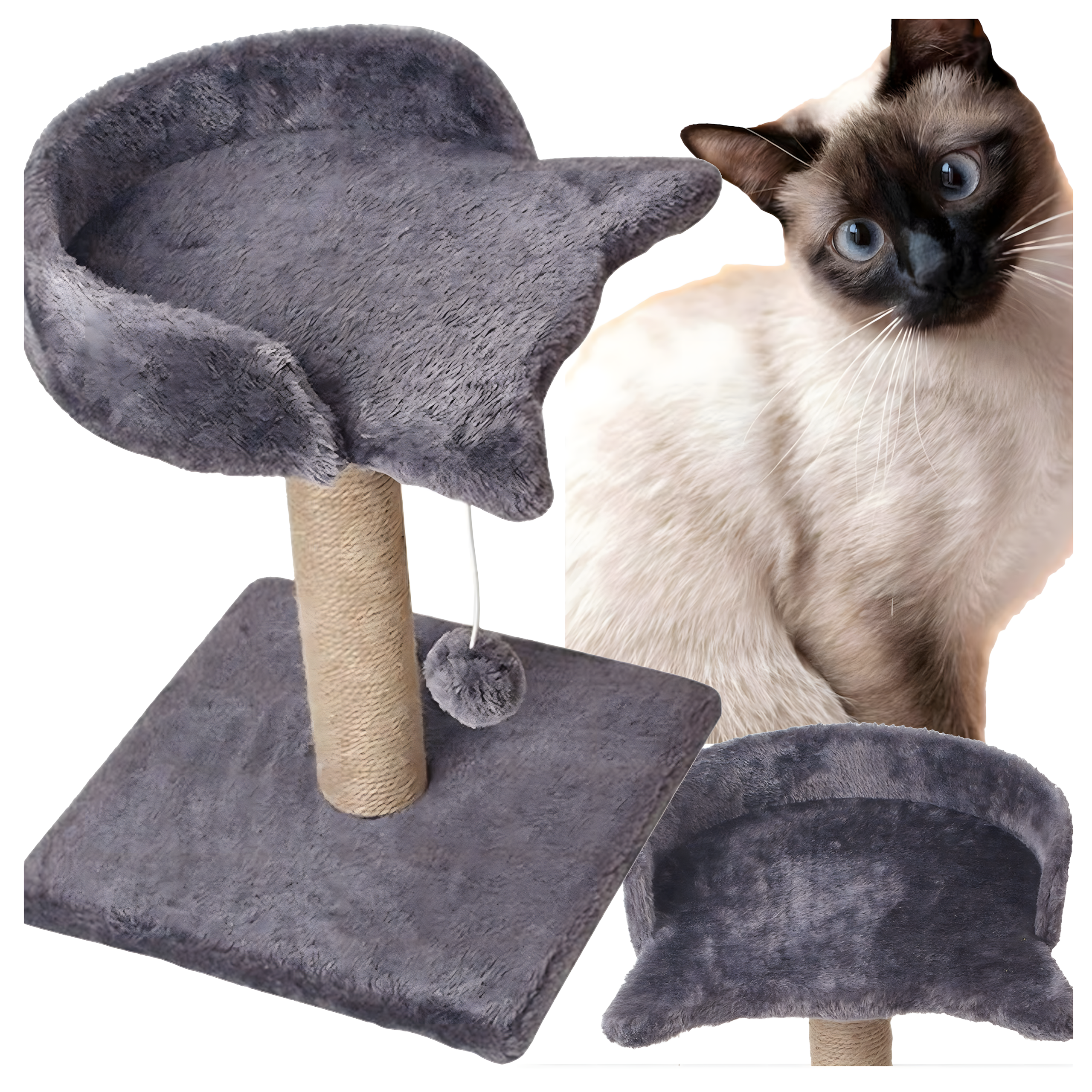 Drapak dla Kota Kotów Kociąt Legowisko Słupek do Drapania Zabawka Piłeczka - obrazek 11