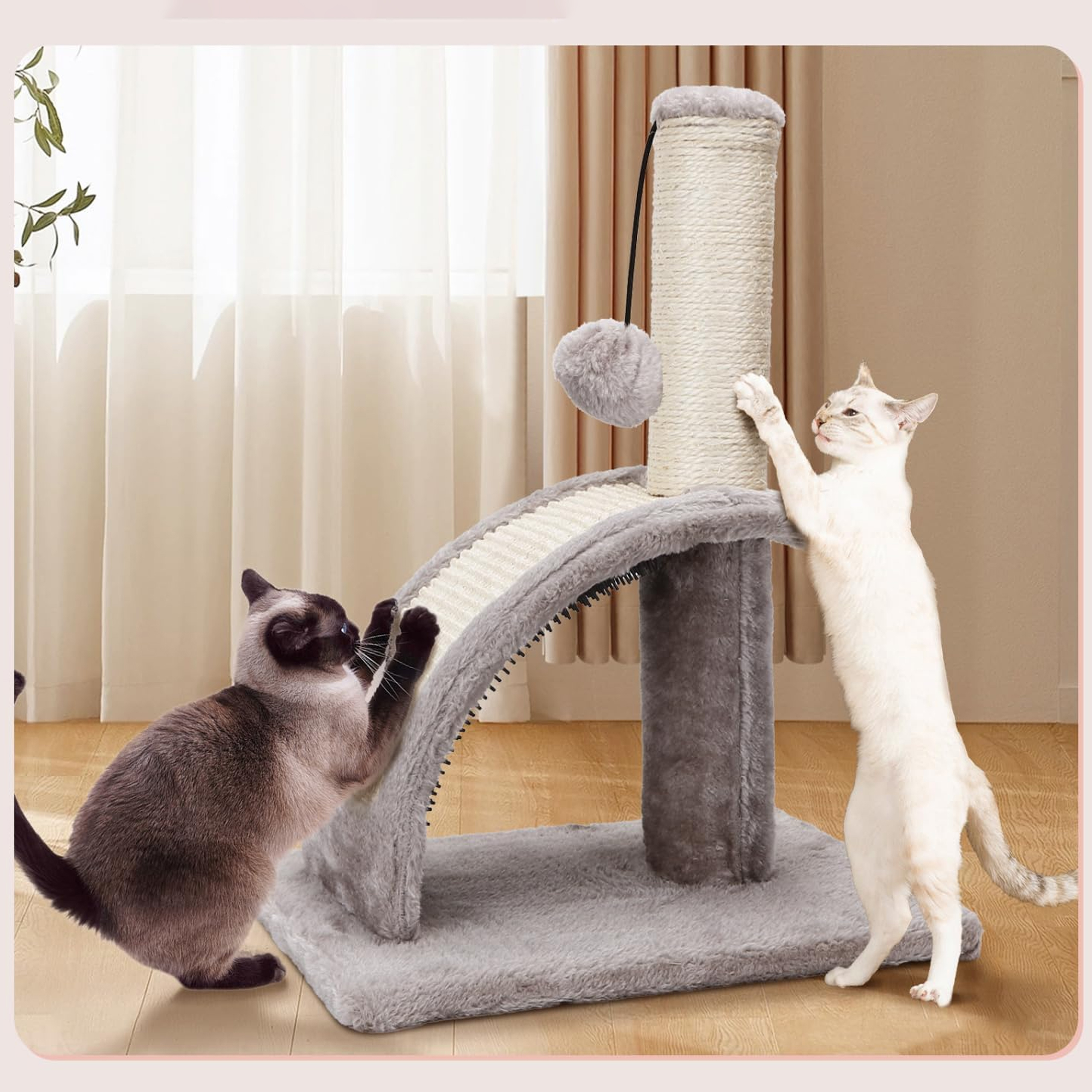 Drapak dla Kota Kotów Kociąt Legowisko Słupek do Drapania Zabawka Piłeczka - obrazek 9