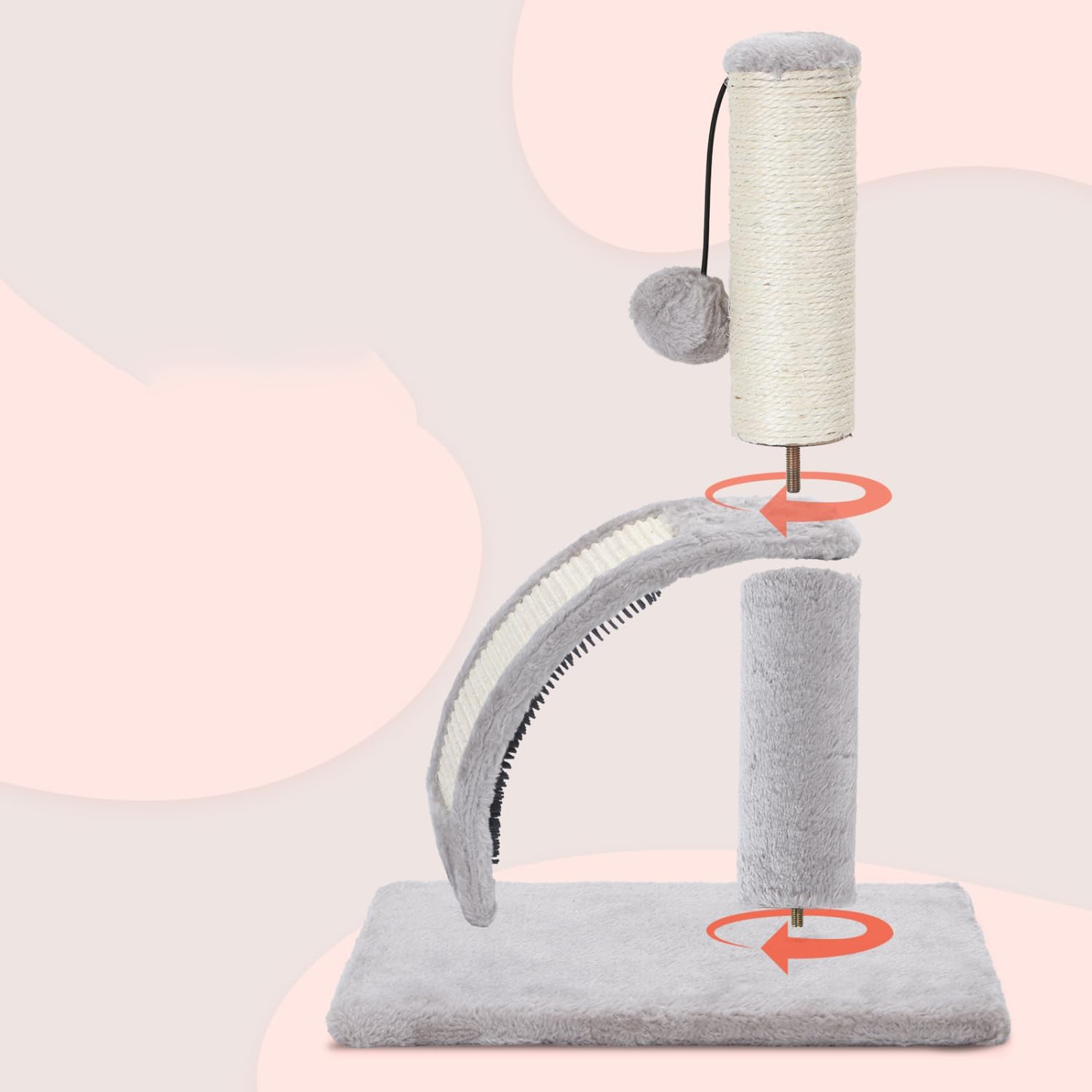 Drapak dla Kota Kotów Kociąt Legowisko Słupek do Drapania Zabawka Piłeczka - obrazek 11