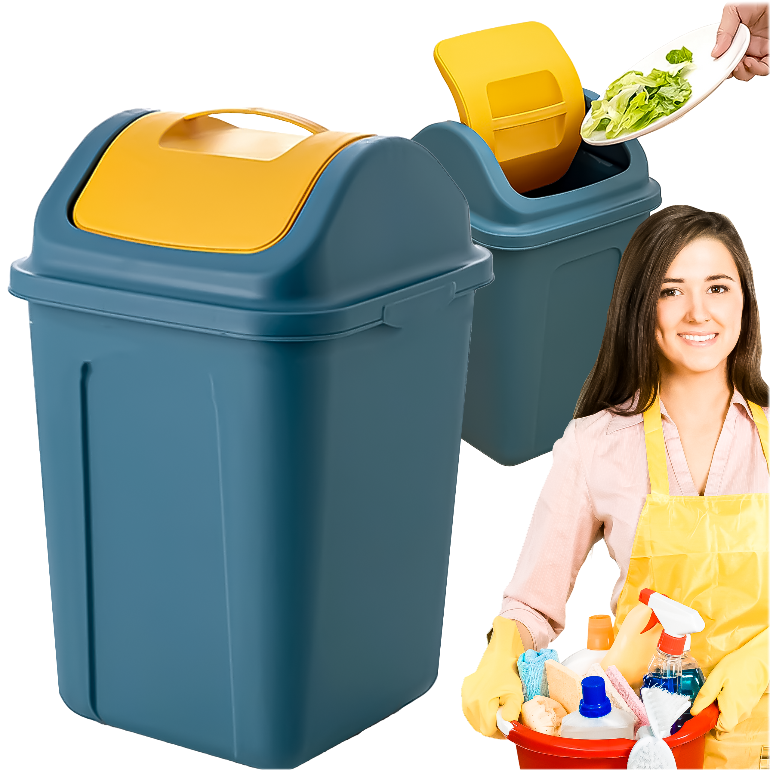 KOSZ POJEMNIK NA ŚMIECI ODPADY DO SEGREGACJI ODPADÓW PLASTIKOWY UCHYLNY - obrazek 9