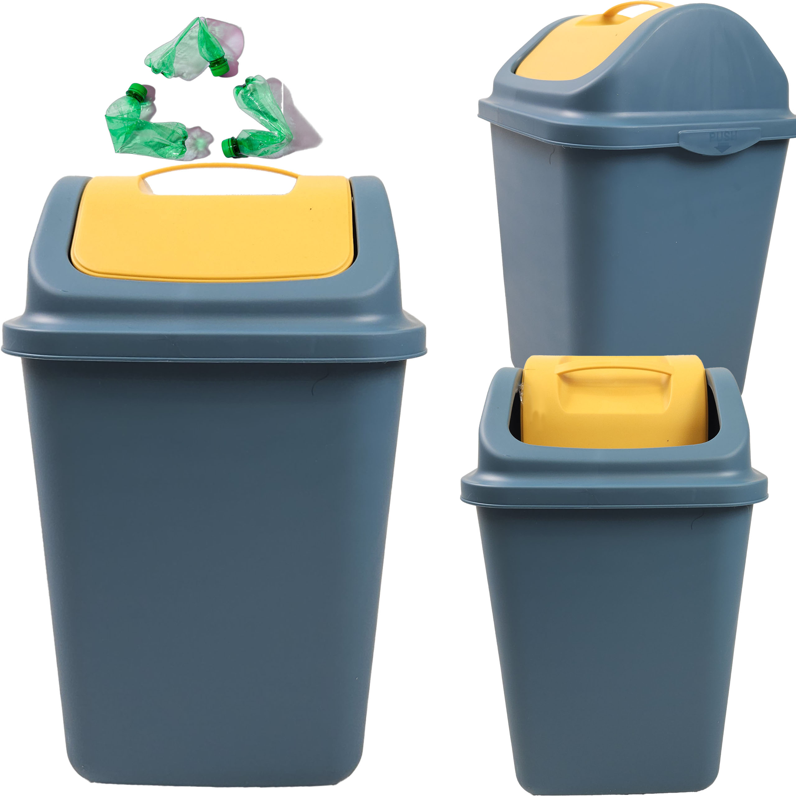 KOSZ POJEMNIK NA ŚMIECI ODPADY DO SEGREGACJI ODPADÓW PLASTIKOWY UCHYLNY - obrazek 10