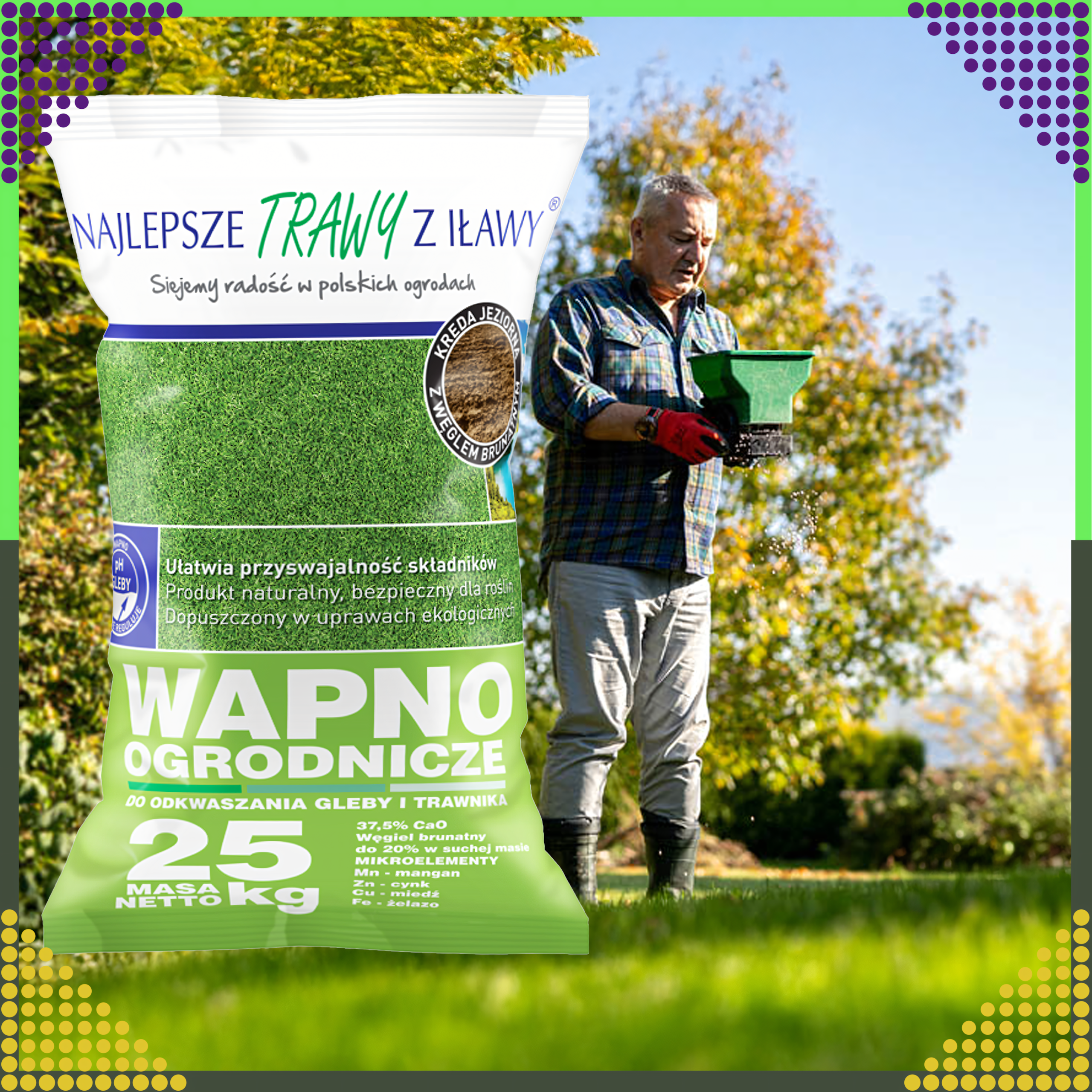 Premium wapno do odkwaszania gleby i trawnika nawóz ekologiczny worek 25kg - obrazek 5