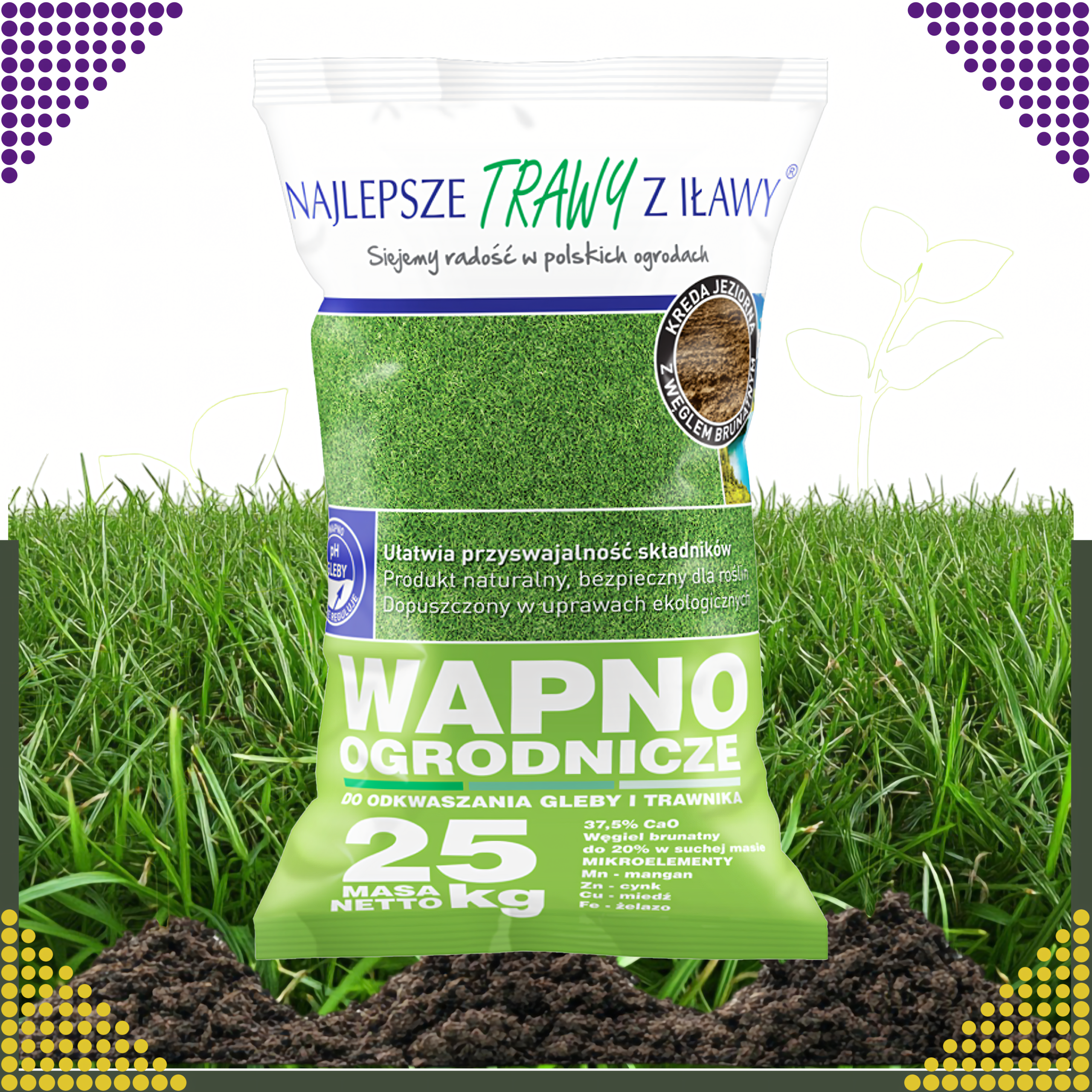 Premium wapno do odkwaszania gleby i trawnika nawóz ekologiczny worek 25kg - obrazek 7