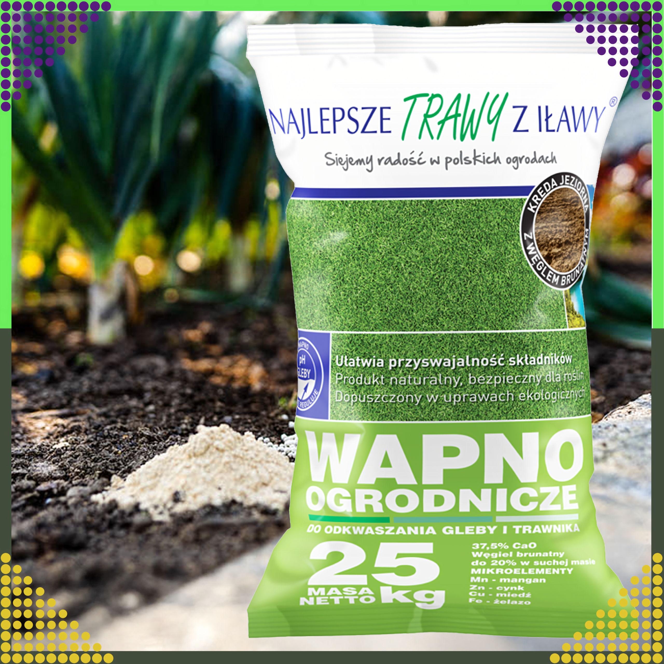 Premium wapno do odkwaszania gleby i trawnika nawóz ekologiczny worek 25kg - obrazek 8