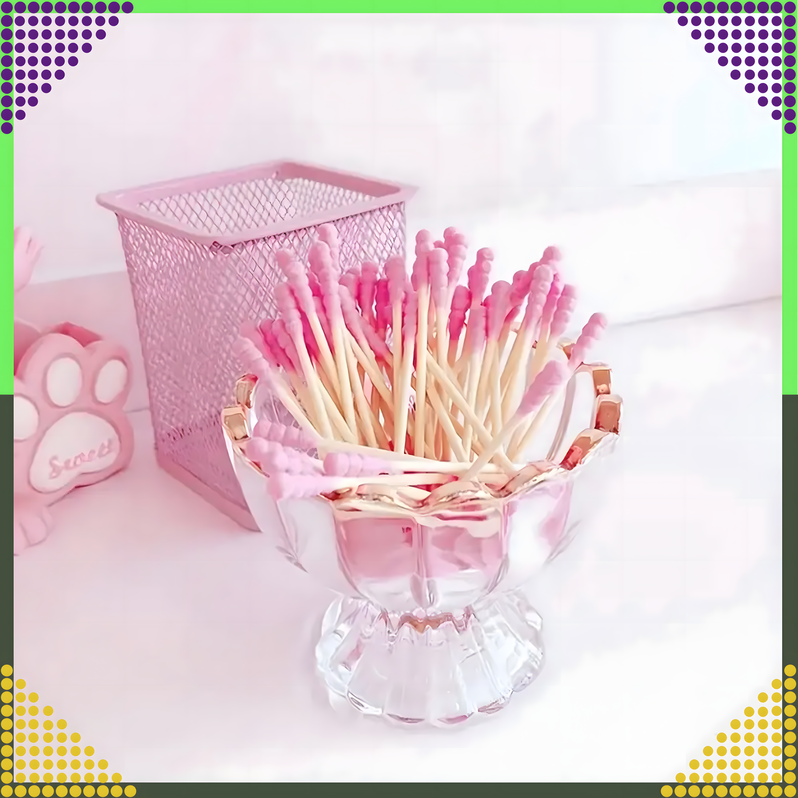 Patyczki Drewniane Higieniczne Kosmetyczne do Uszu 100 sztuk Różowe - obrazek 4