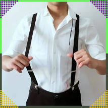 Szelki Męskie Mocne Szerokie Do Spodni Podwójne Długie 120 cm Czarne