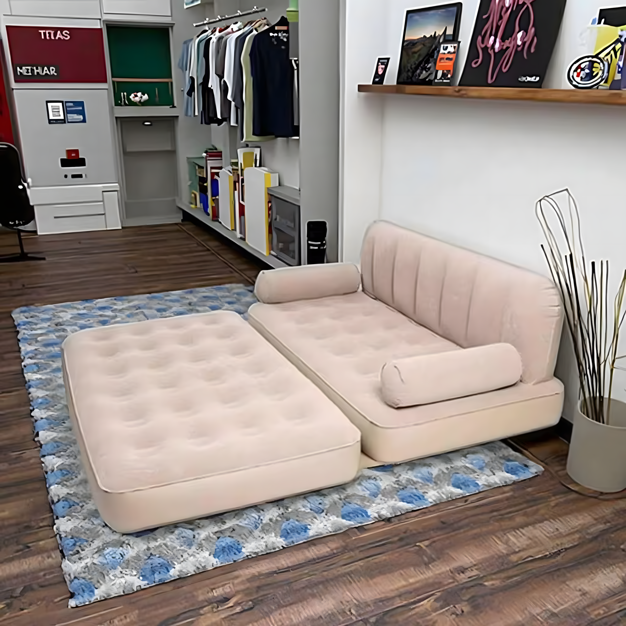 120x Materac Dmuchany Dwuosobowy Sofa Rozkładana Łóżko do Spania na Plażę Ryby - obrazek 7