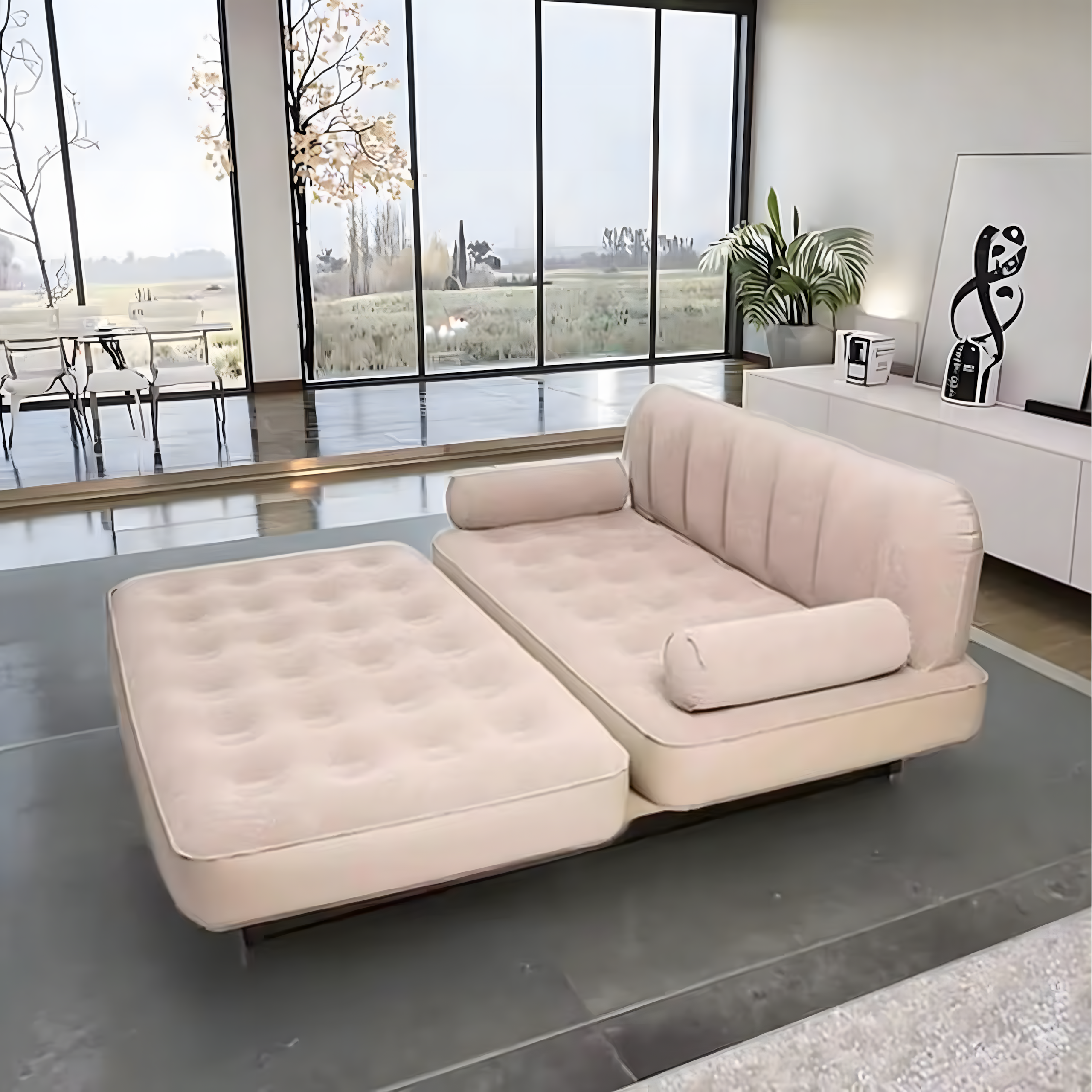 120x Materac Dmuchany Dwuosobowy Sofa Rozkładana Łóżko do Spania na Plażę Ryby - obrazek 8