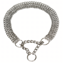 Mocna Obroża Zaciskowa Metalowa Łańcuszkowa 3 Rzędy dla Psa 45 cm Łańcuch