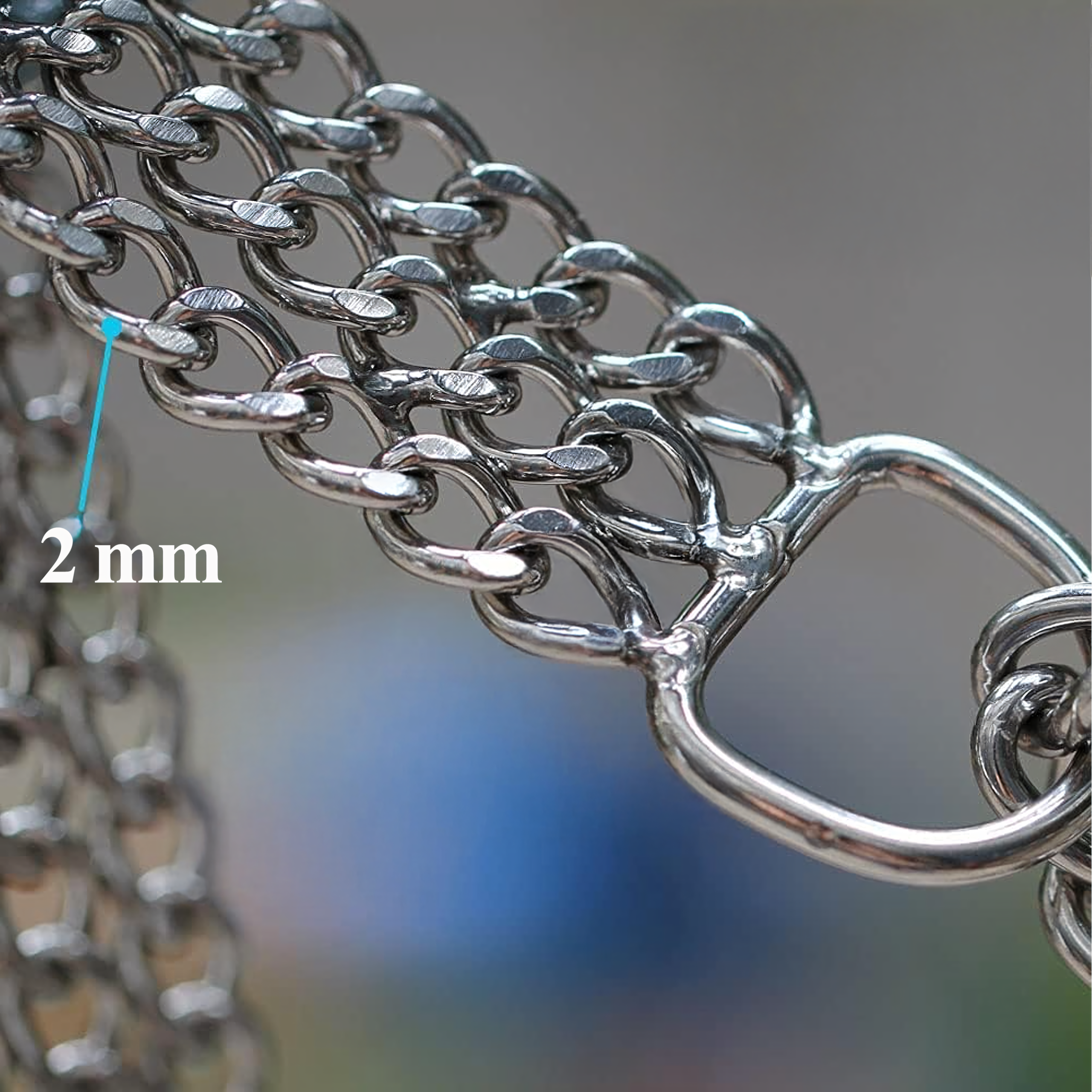 Mocna Obroża Zaciskowa Metalowa Łańcuszkowa 3 Rzędy dla Psa 45 cm Łańcuch - obrazek 3