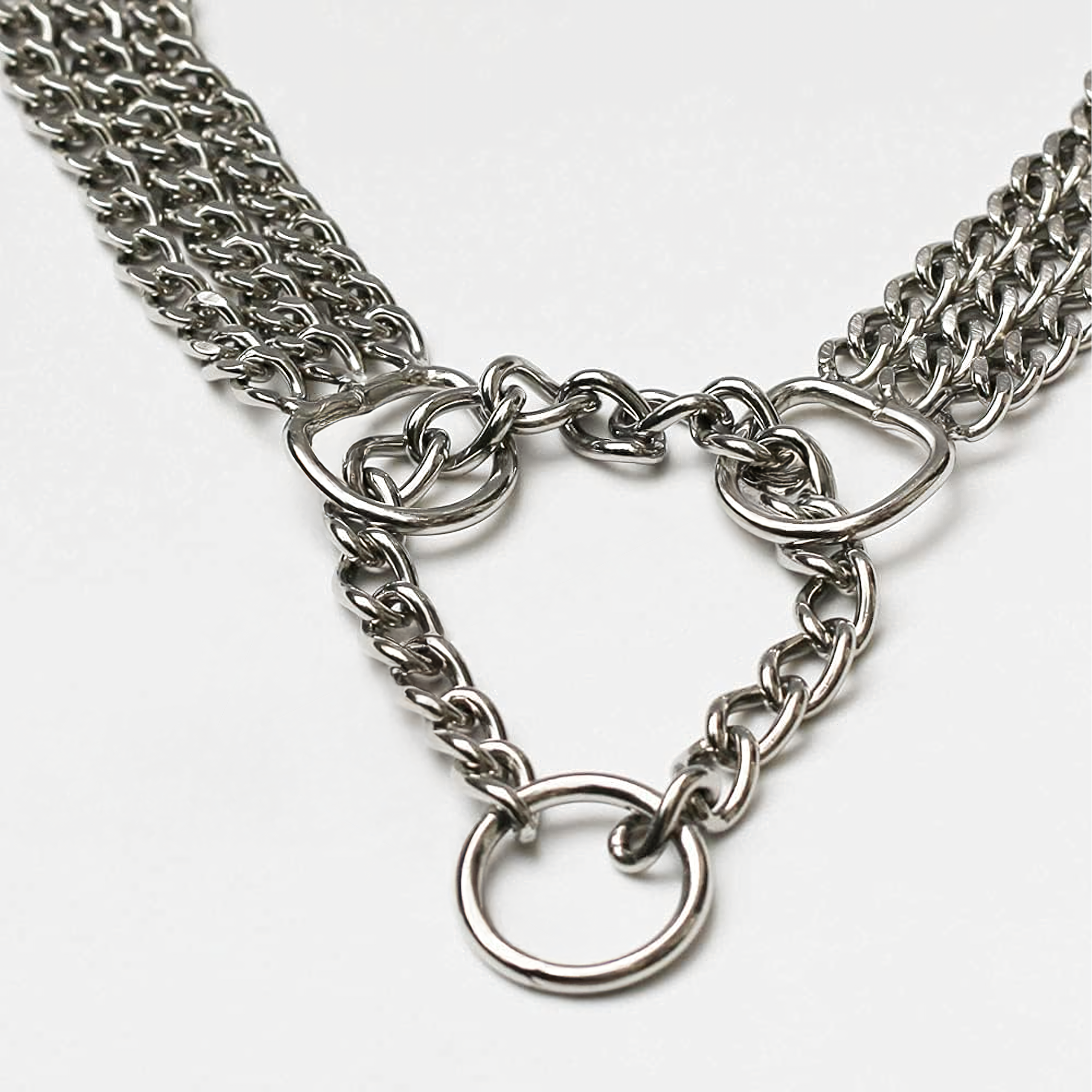 Mocna Obroża Zaciskowa Metalowa Łańcuszkowa 3 Rzędy dla Psa 45 cm Łańcuch - obrazek 5