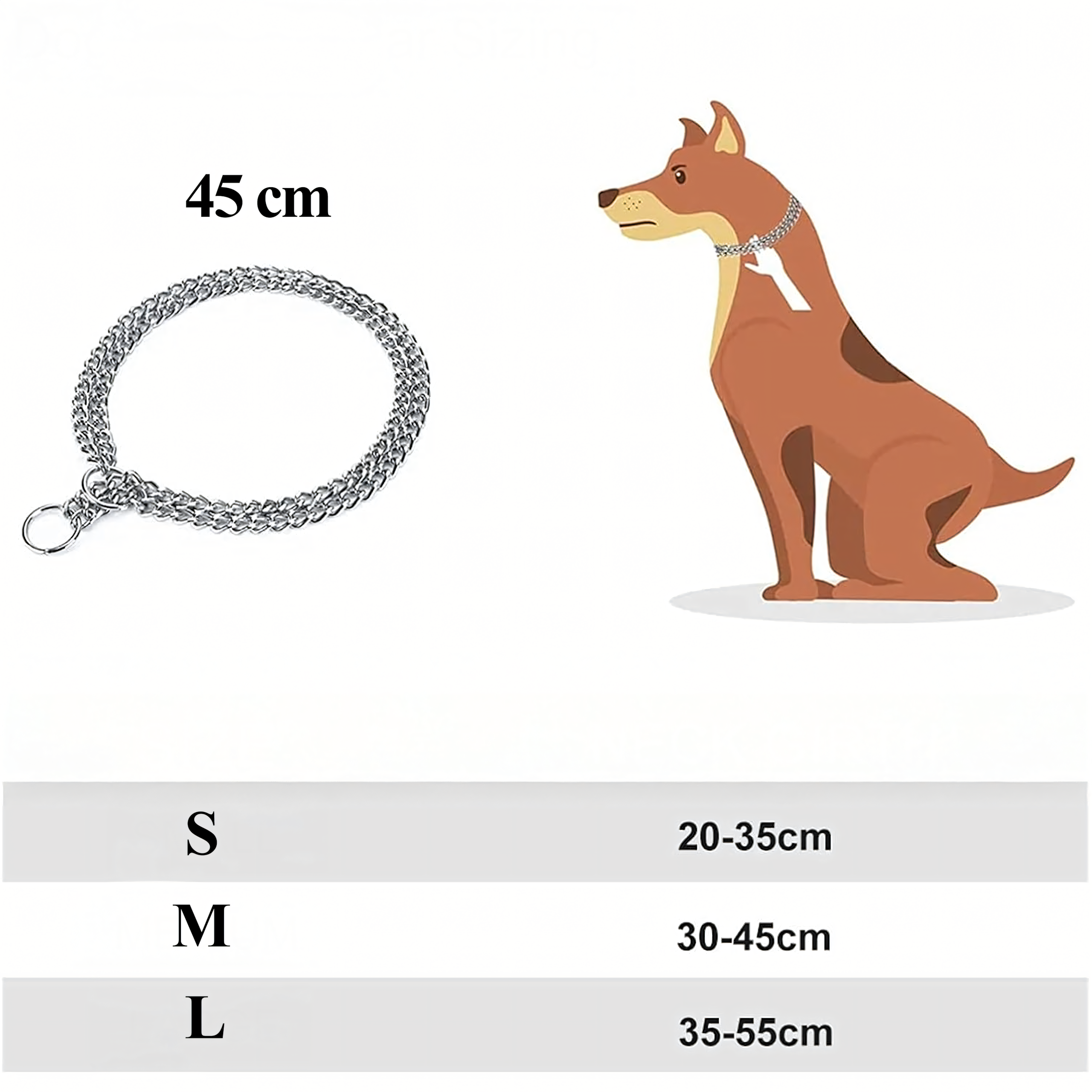 Mocna Obroża Zaciskowa Metalowa Łańcuszkowa 3 Rzędy dla Psa 45 cm Łańcuch - obrazek 6