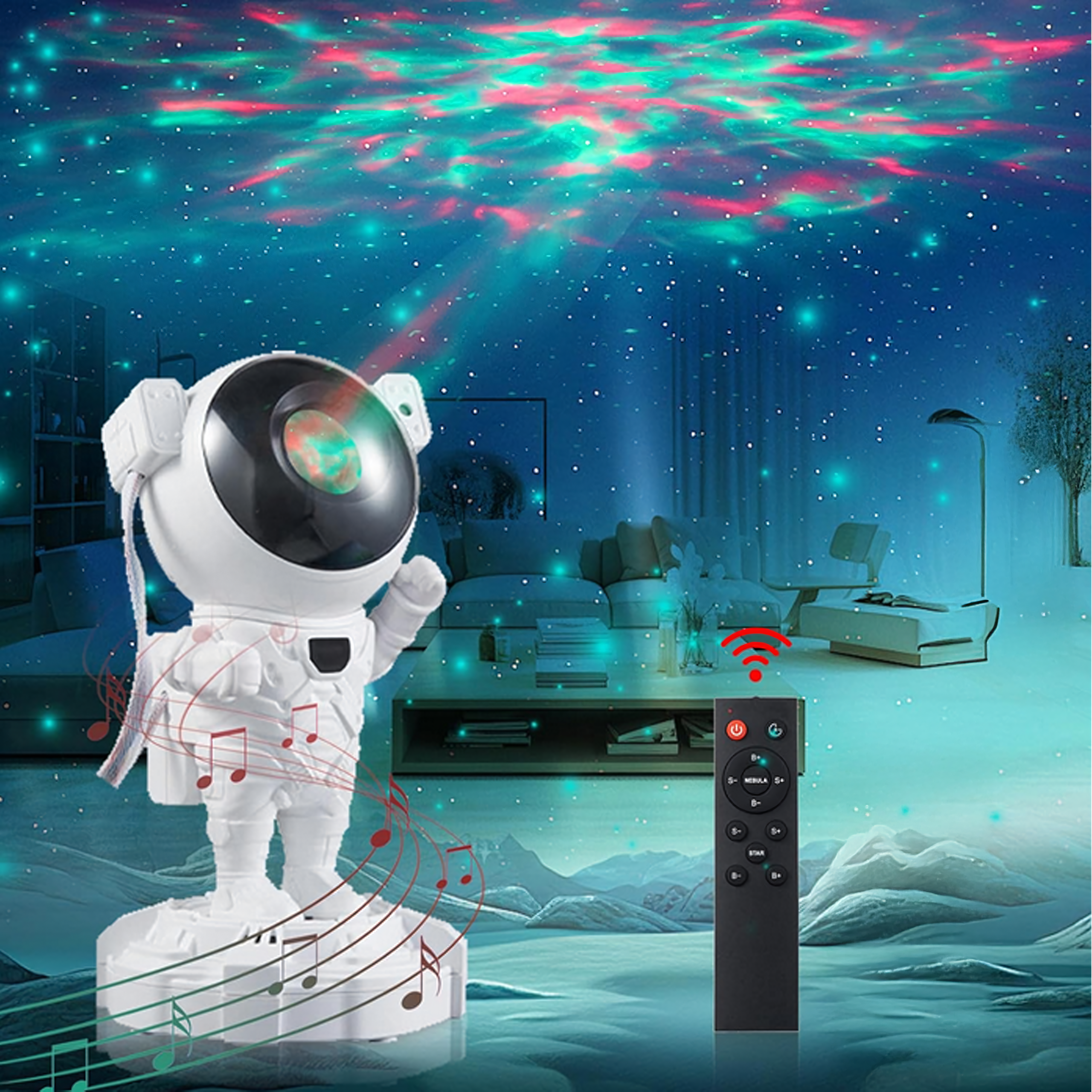 Projektor Gwiazd Astronauta Lampka Nocna Rzutnik dla dziecka Kosmos Pilot - obrazek 9