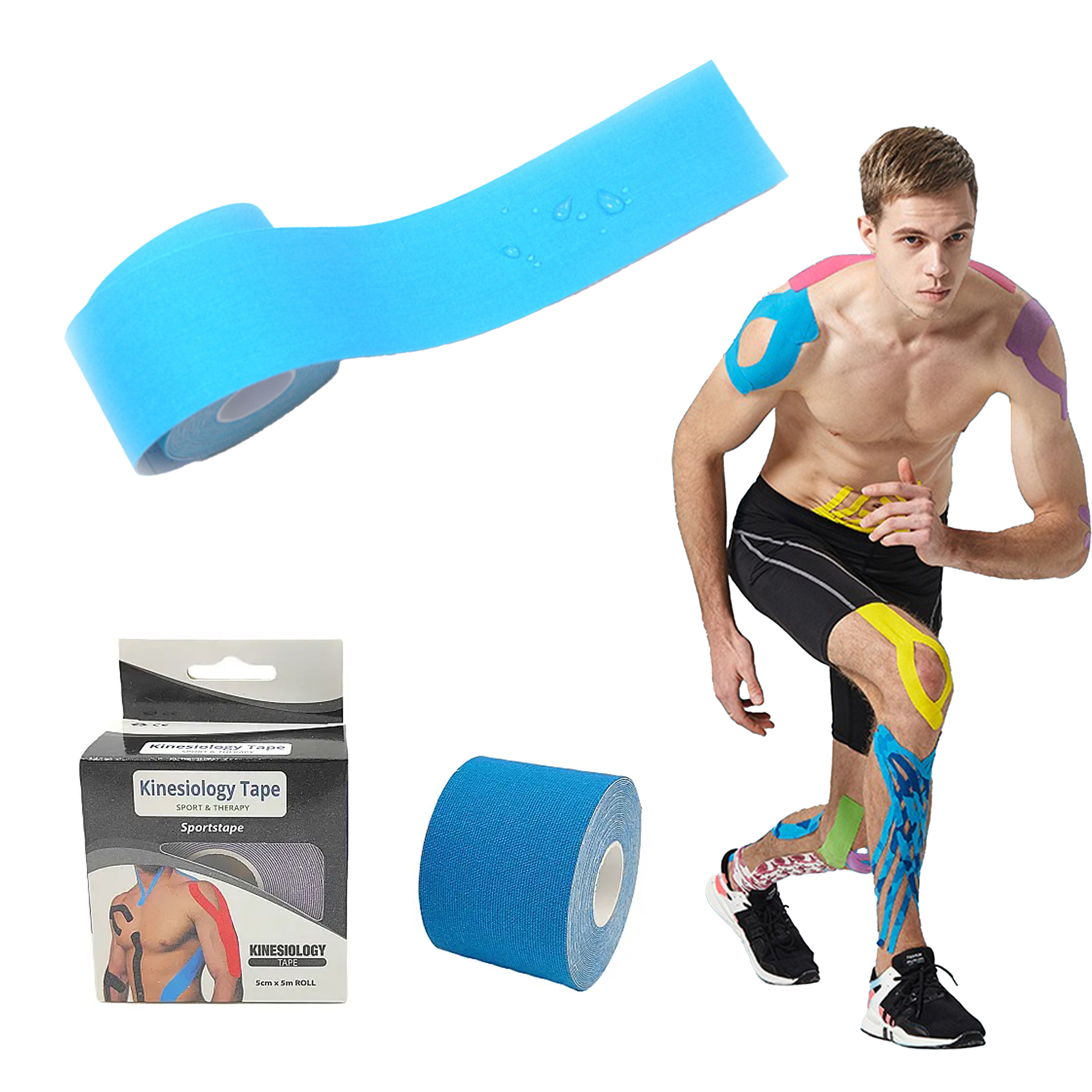 Plastry Tape Tejpy Kinesio Taping Tejp Taśma Kinesio Sport Pro 5Mx5CM - obrazek 10