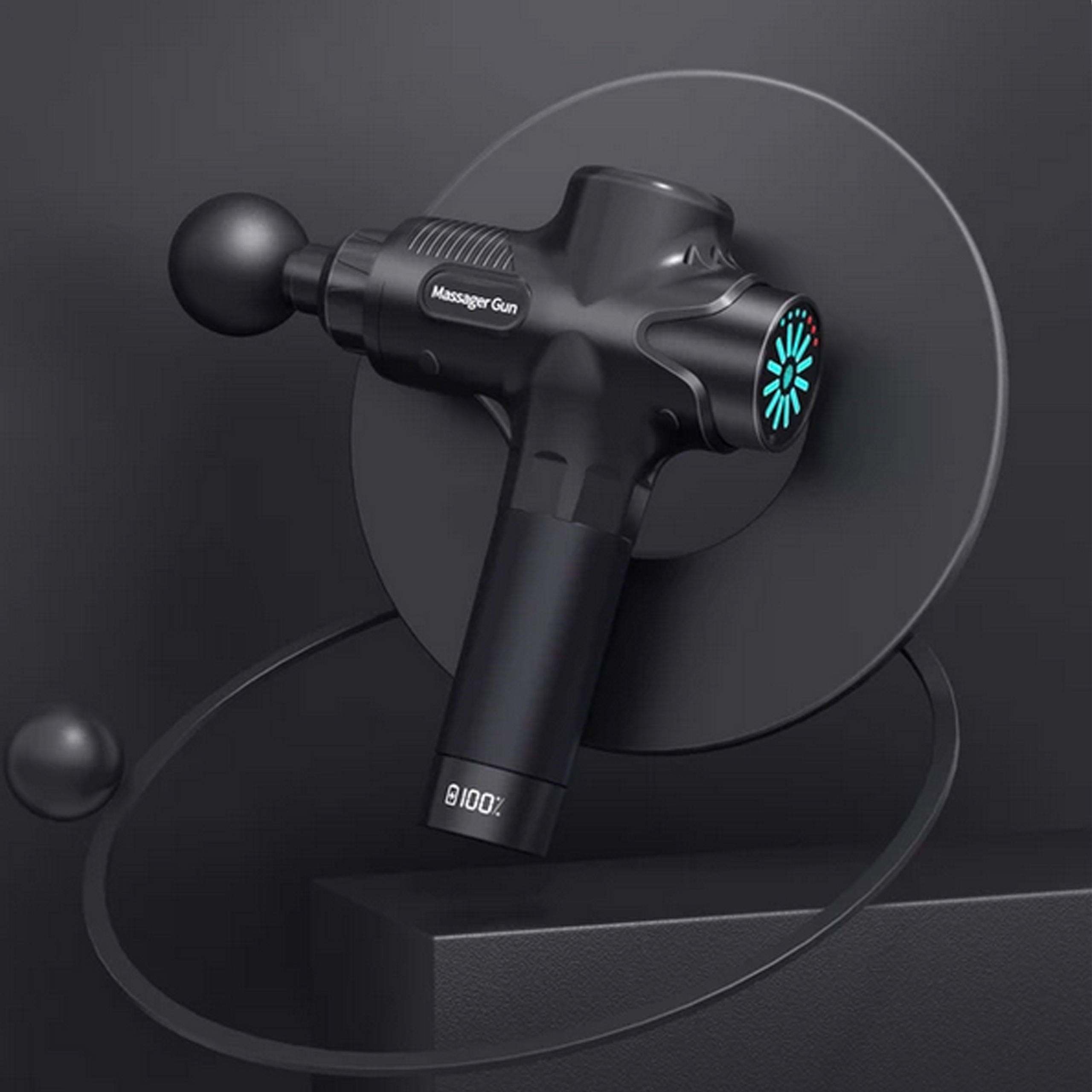 PISTOLET DO MASAŻU PLECÓW CIAŁA STÓP MASAŻER MASSAGE GUN 12 KOŃCÓWEK ZESTAW - obrazek 4